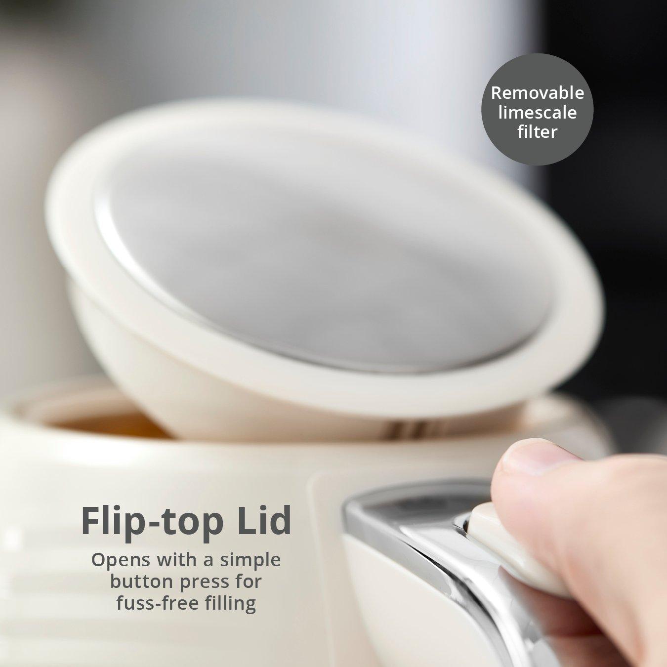 Cream - Swan - Wave 1.7L kettle Cream with Chrome Trim - 9