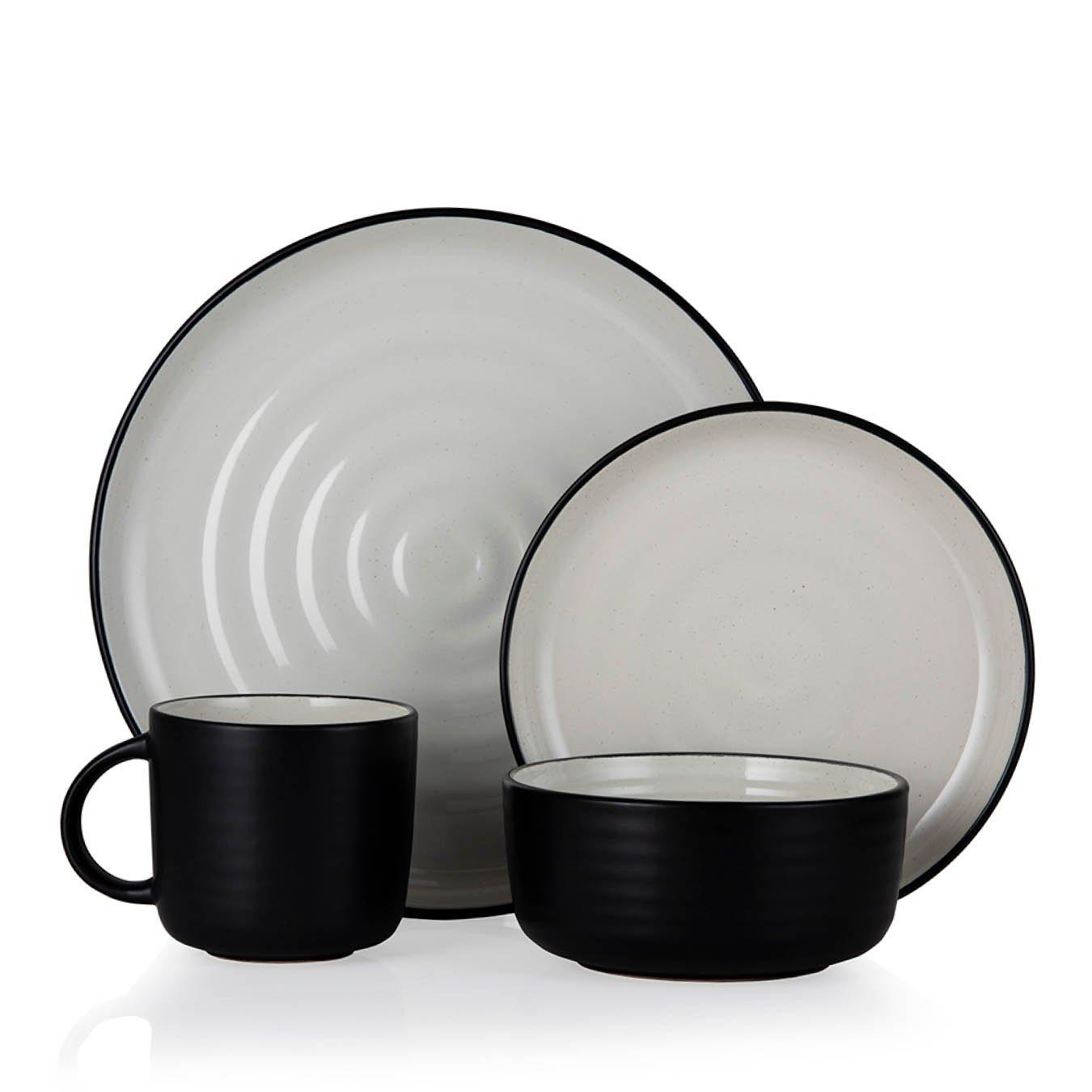 Black - Barbary And Oak - Cascade 16 Piece Dinnerware Set - 1