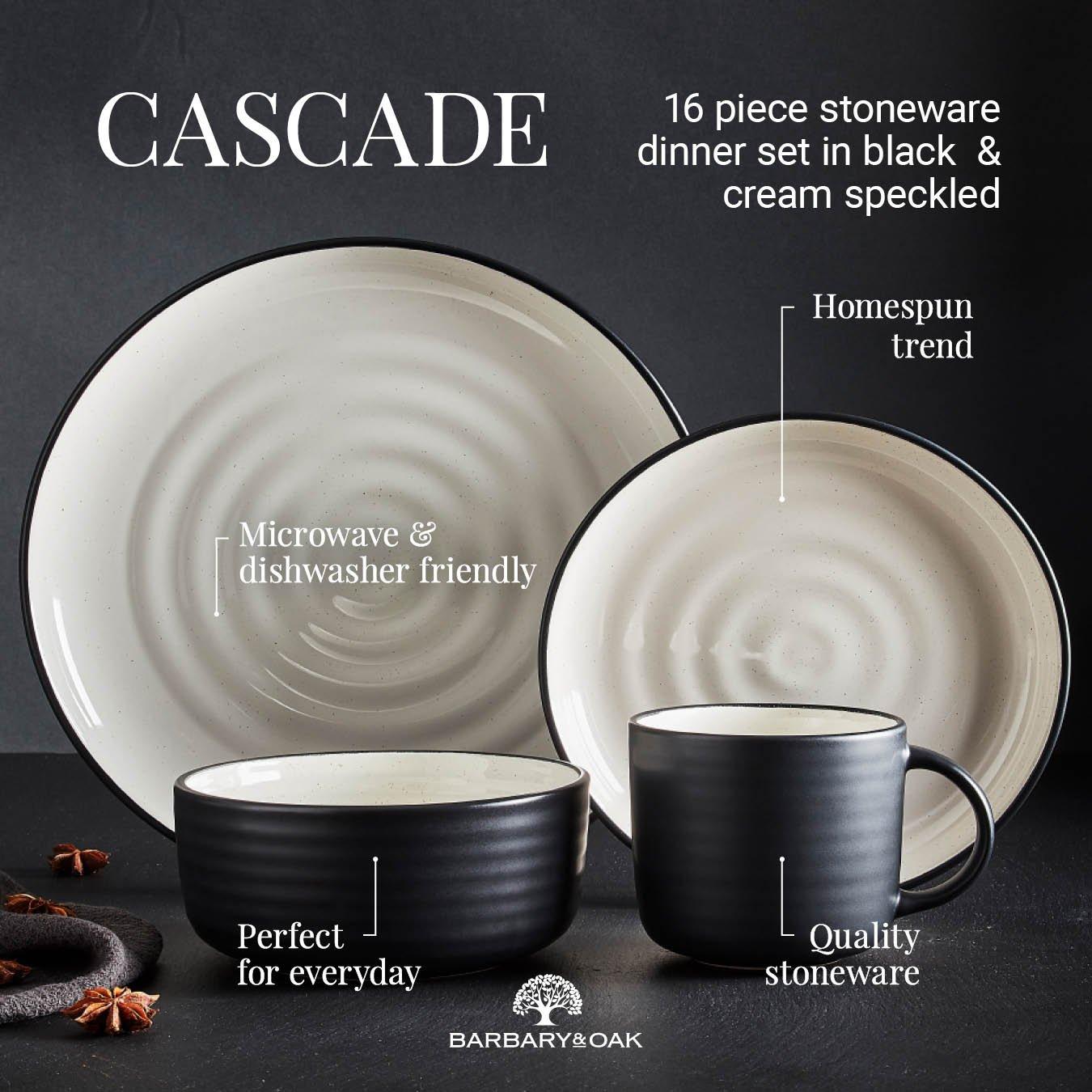 Black - Barbary And Oak - Cascade 16 Piece Dinnerware Set - 2