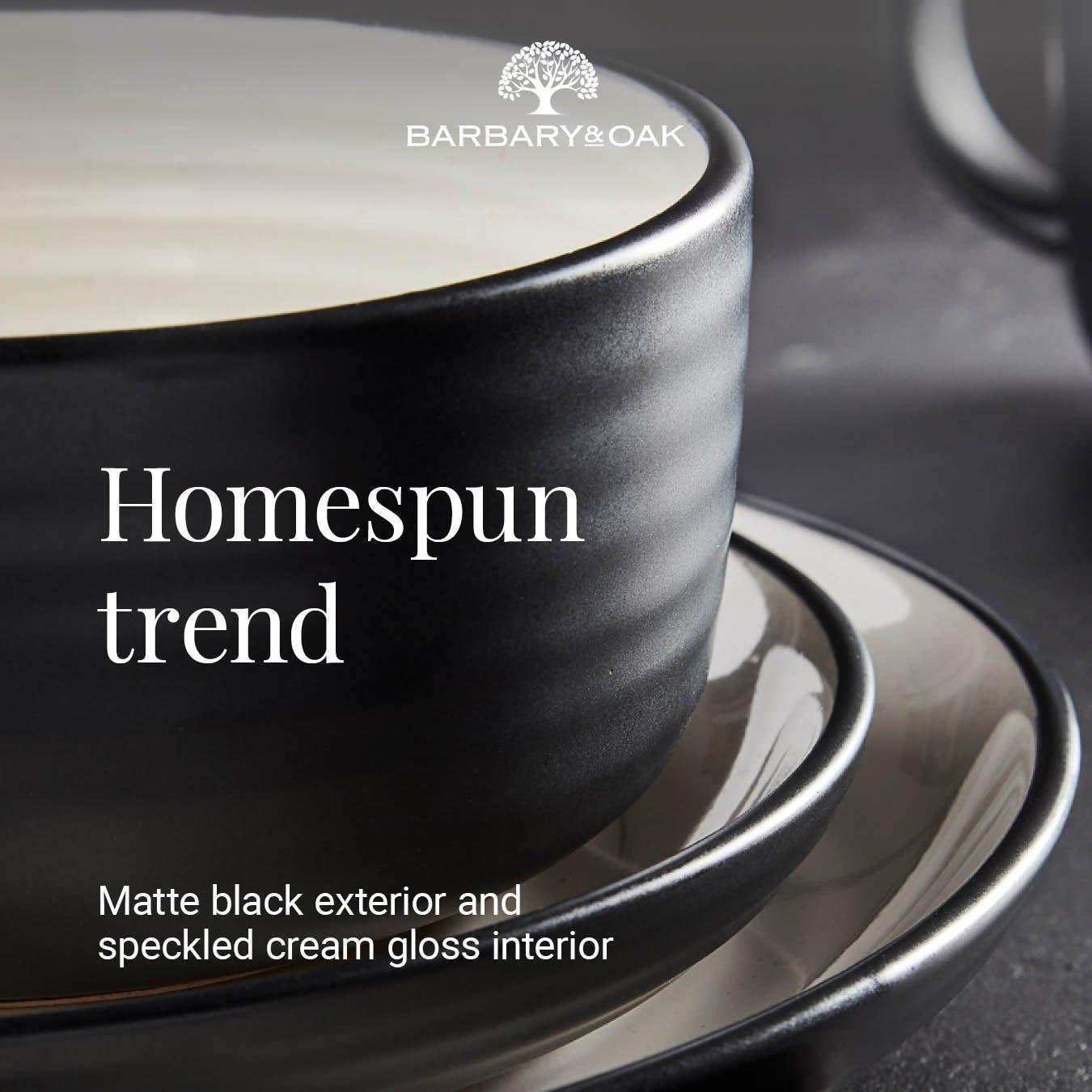 Black - Barbary And Oak - Cascade 16 Piece Dinnerware Set - 3