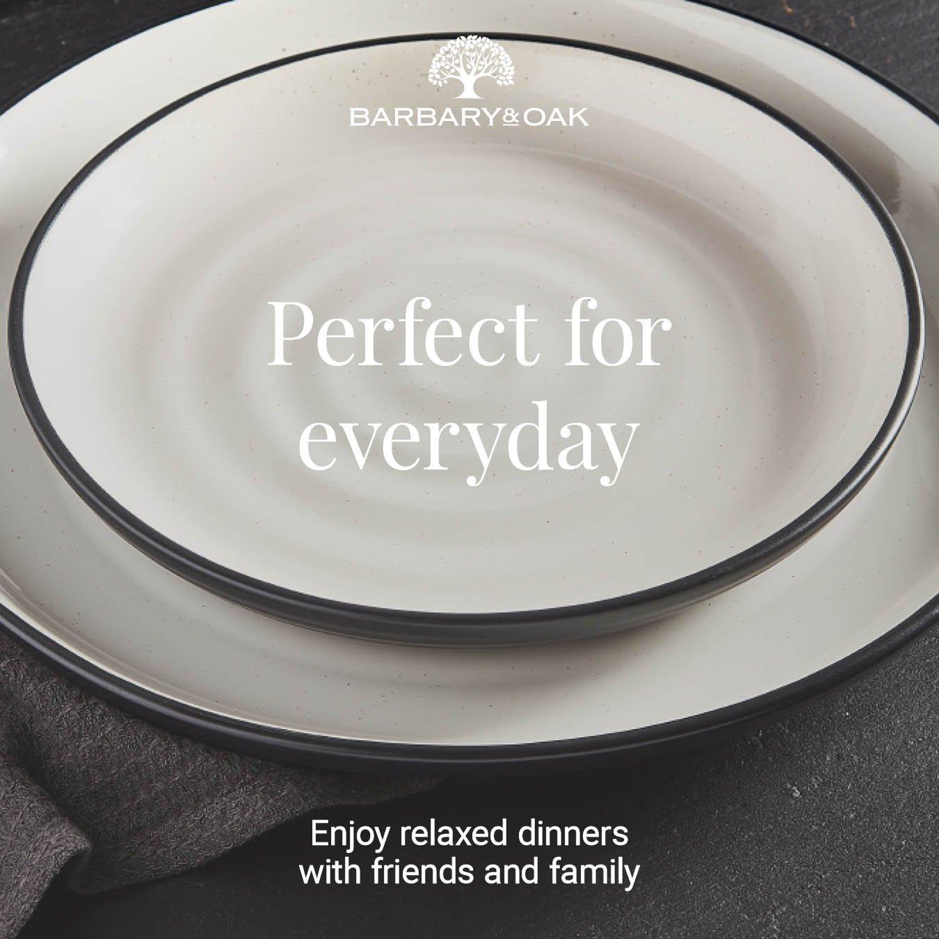 Black - Barbary And Oak - Cascade 16 Piece Dinnerware Set - 4