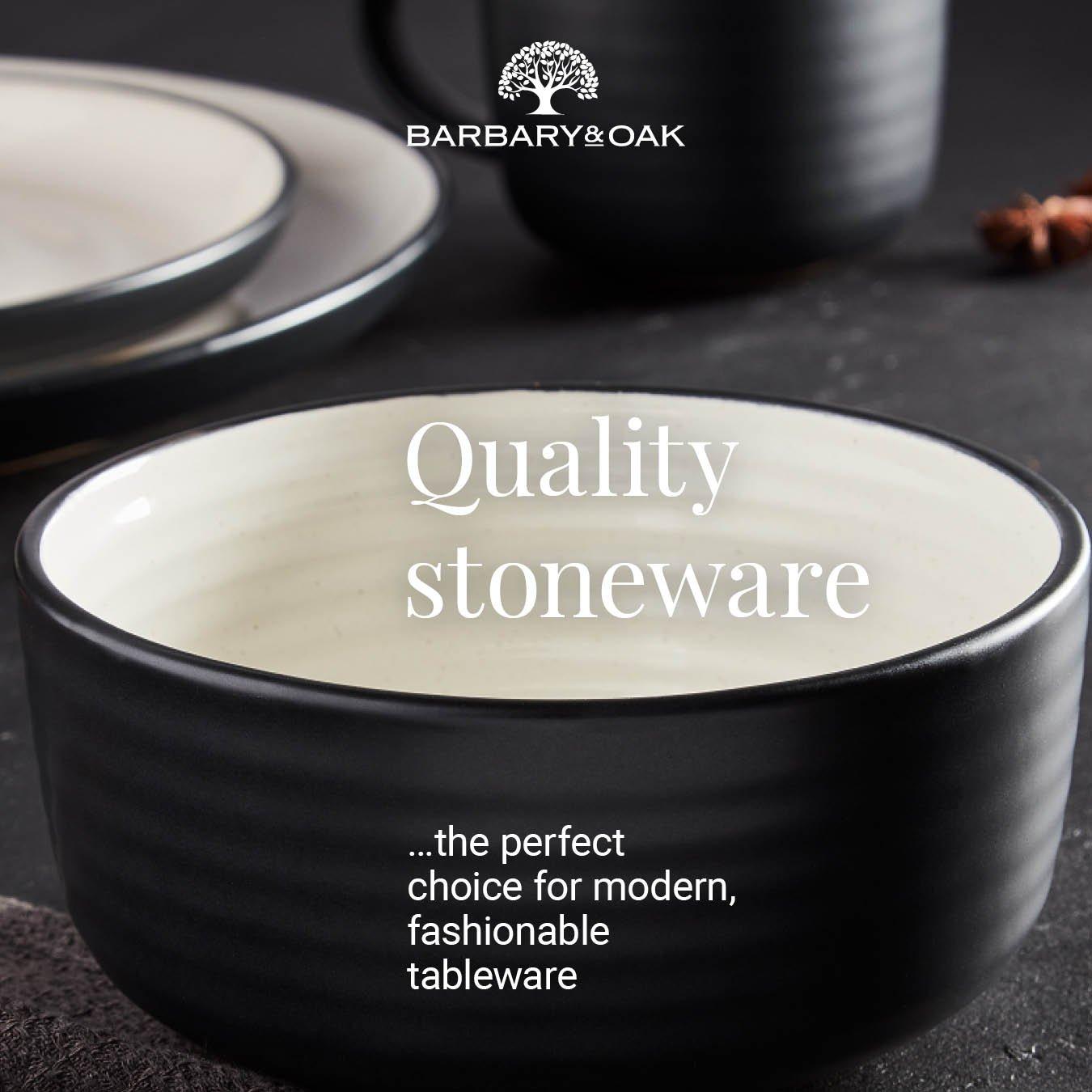 Black - Barbary And Oak - Cascade 16 Piece Dinnerware Set - 5