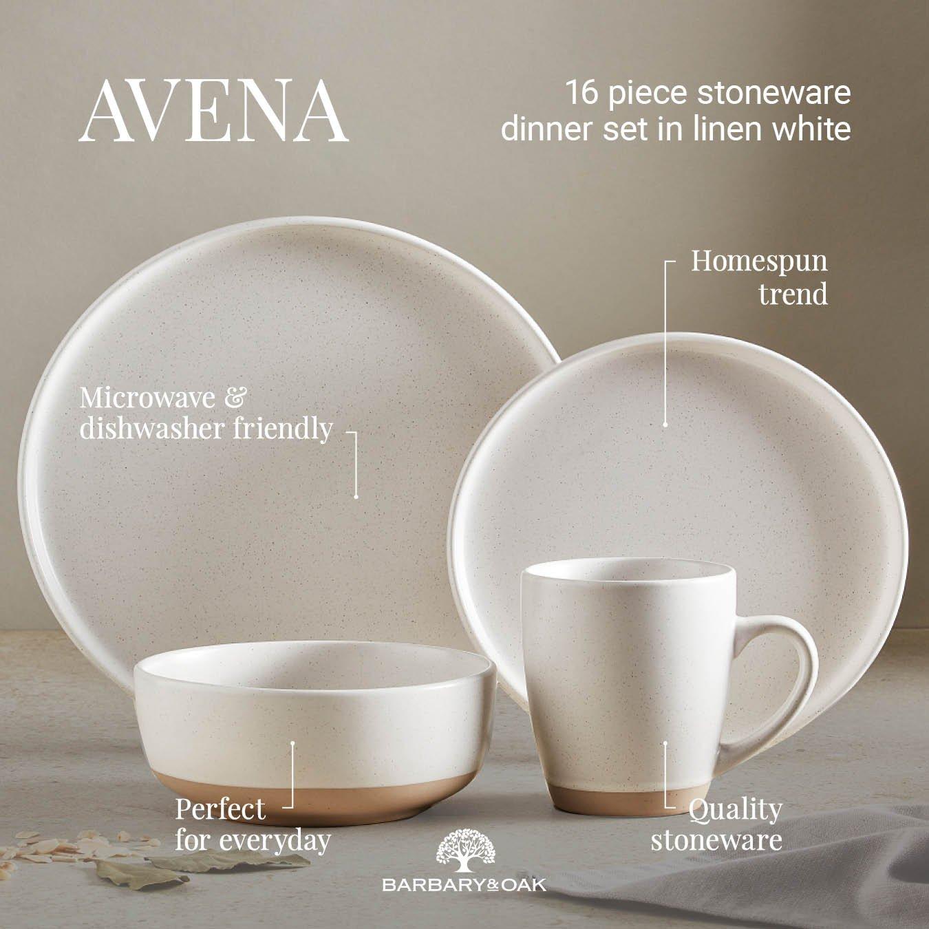 White - Barbary And Oak - Avena 16 Piece Dinnerware Set - 2
