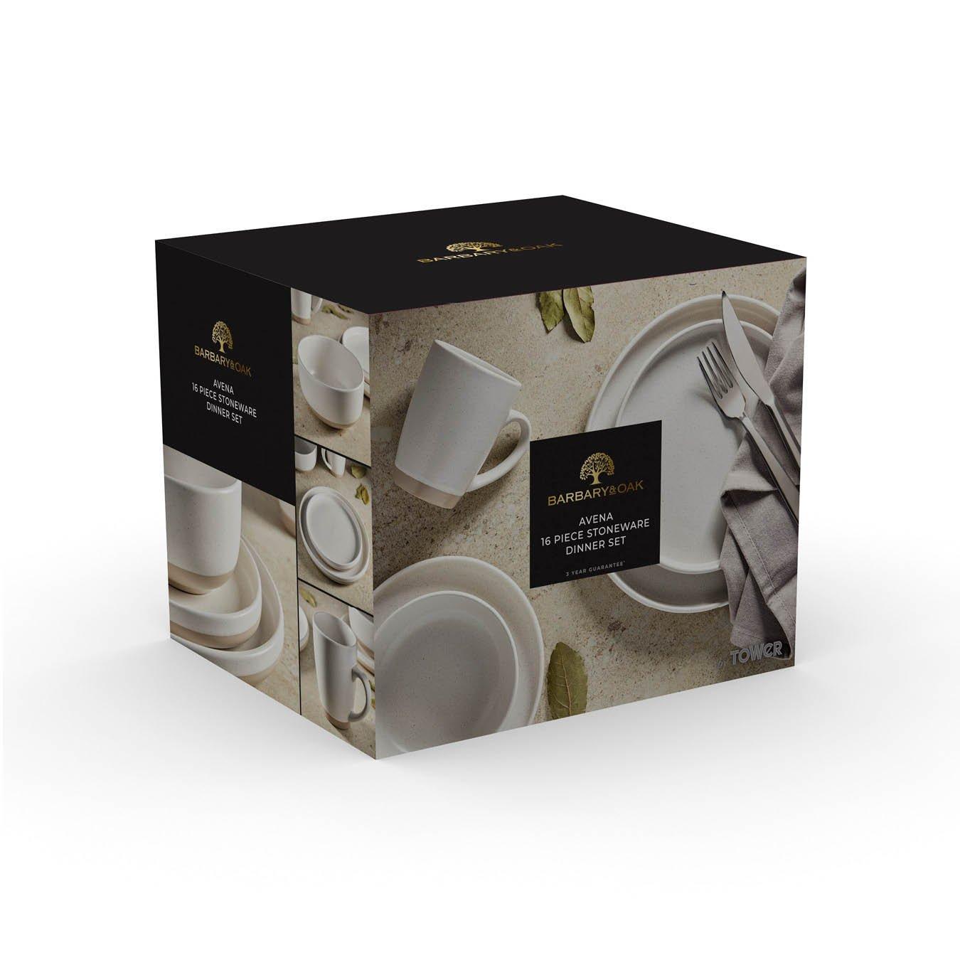 White - Barbary And Oak - Avena 16 Piece Dinnerware Set - 10