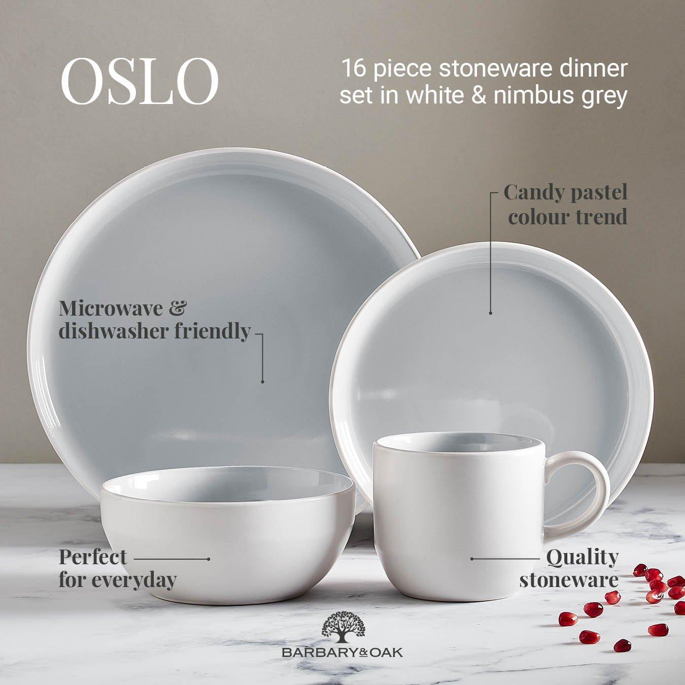 Grey - Barbary And Oak - Oslo 16 Piece Dinnerware Set - 2