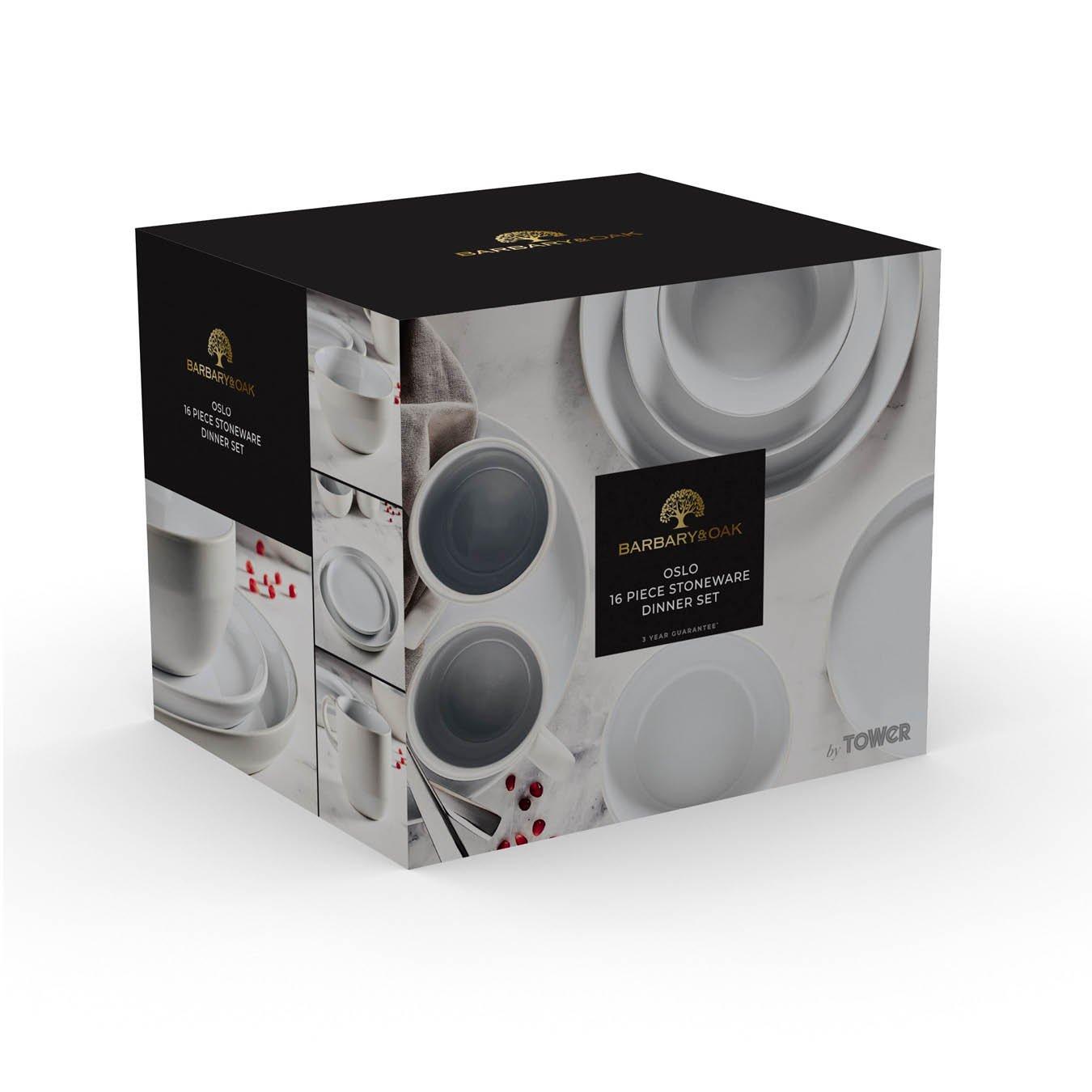 Grey - Barbary And Oak - Oslo 16 Piece Dinnerware Set - 10