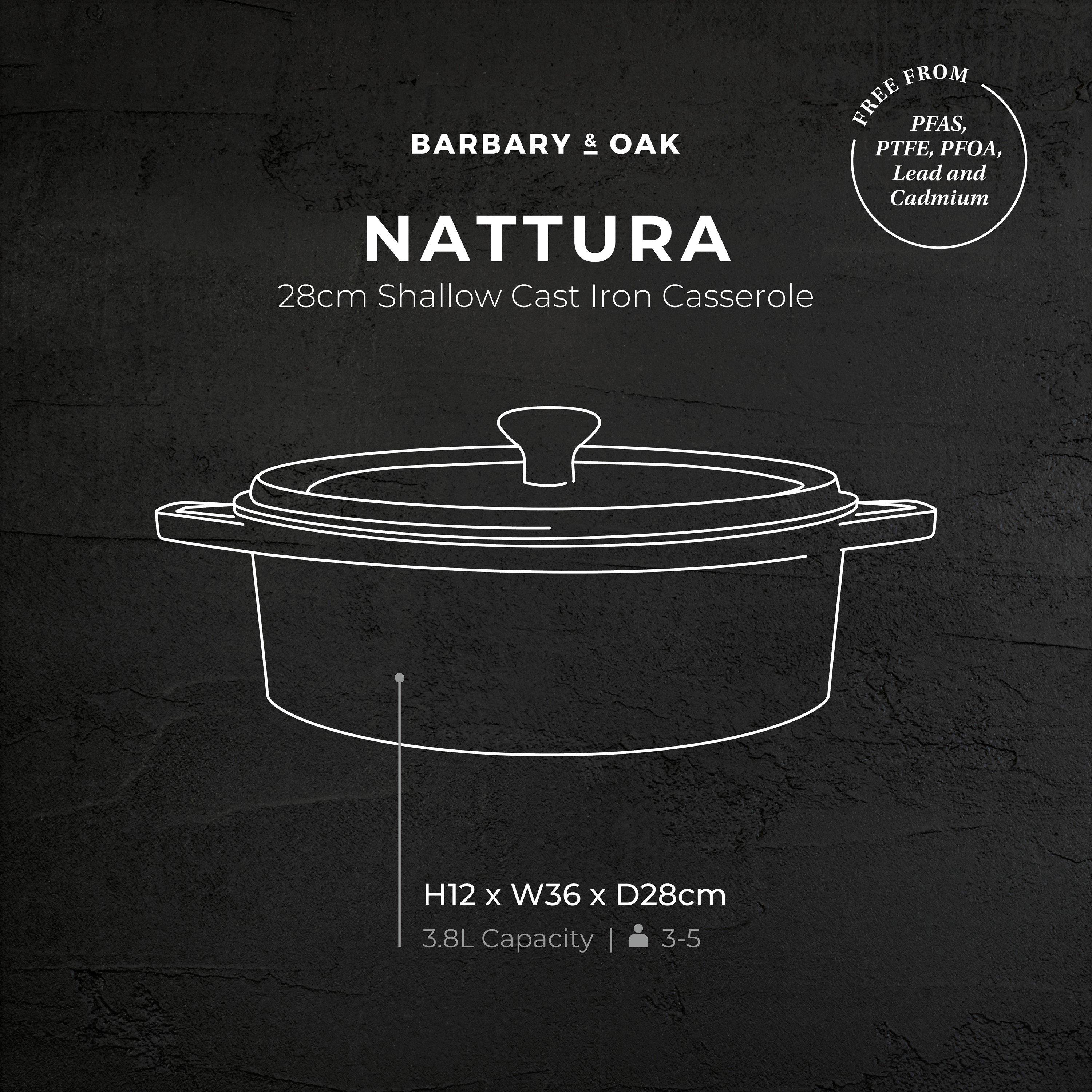 Beige - Barbary And Oak - Nattura 28cm Shallow Cast Iron Casserole Cashmere - 6