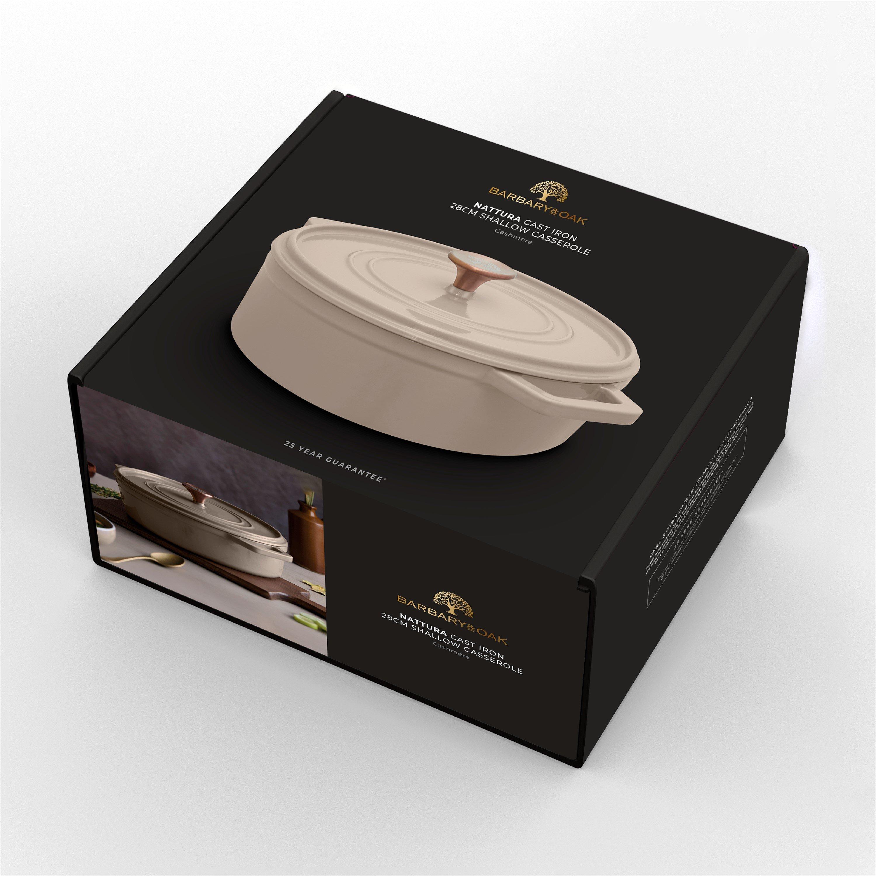 Beige - Barbary And Oak - Nattura 28cm Shallow Cast Iron Casserole Cashmere - 9