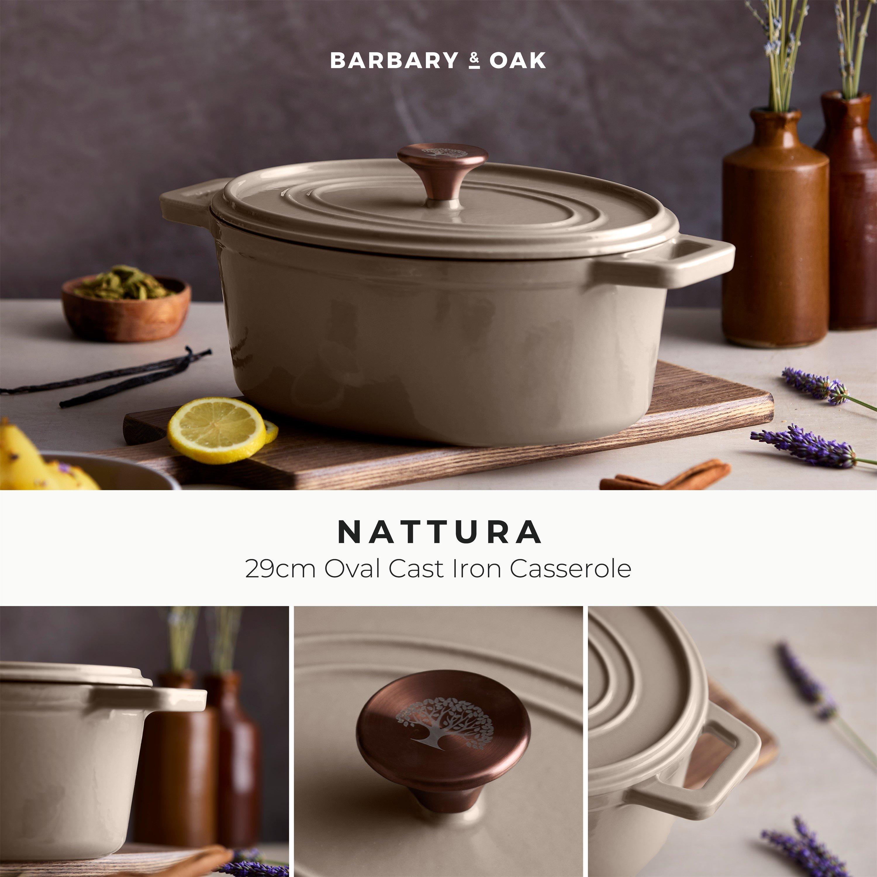 Beige - Barbary And Oak - Nattura 29cm Oval Cast Iron Casserole Cashmere - 2