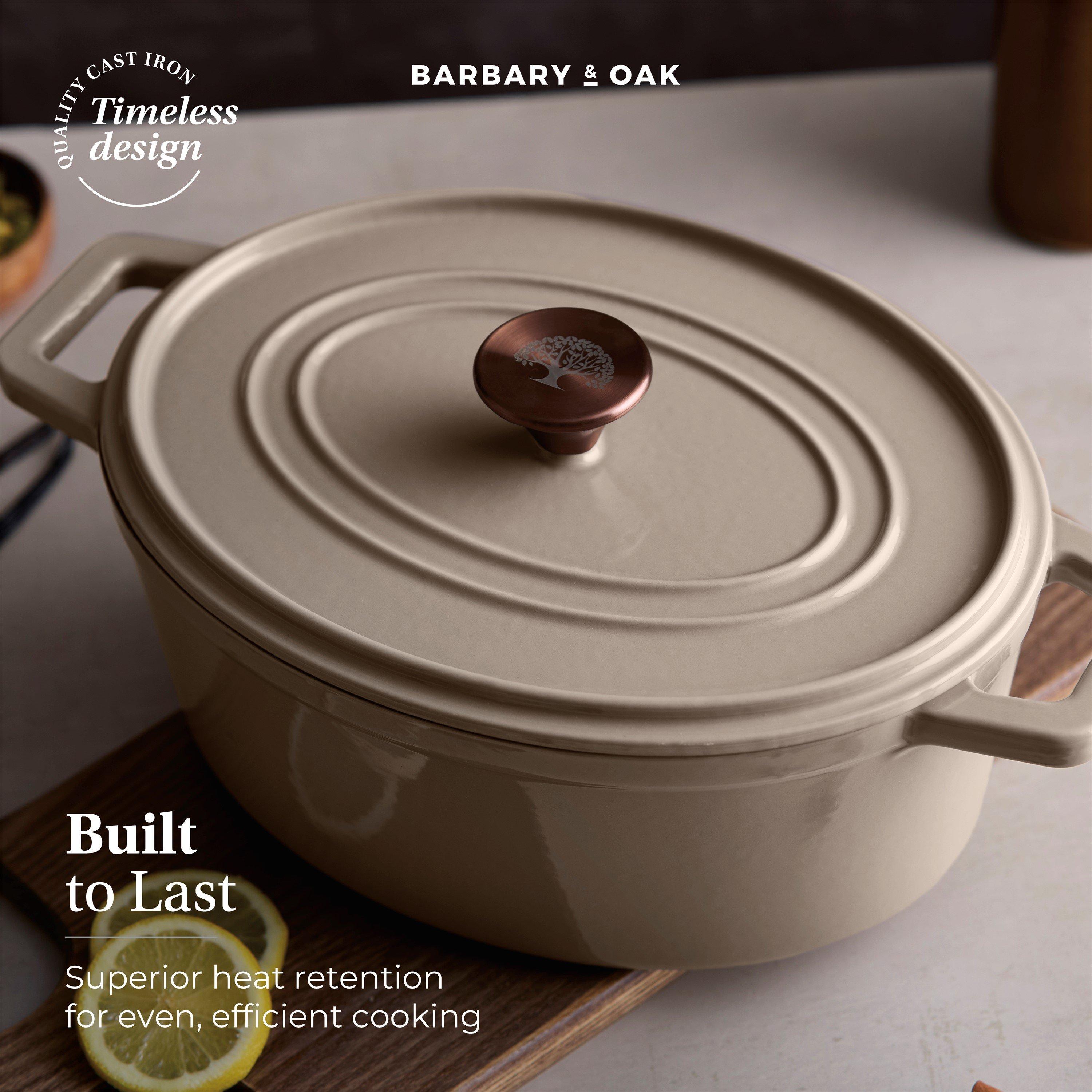 Beige - Barbary And Oak - Nattura 29cm Oval Cast Iron Casserole Cashmere - 3