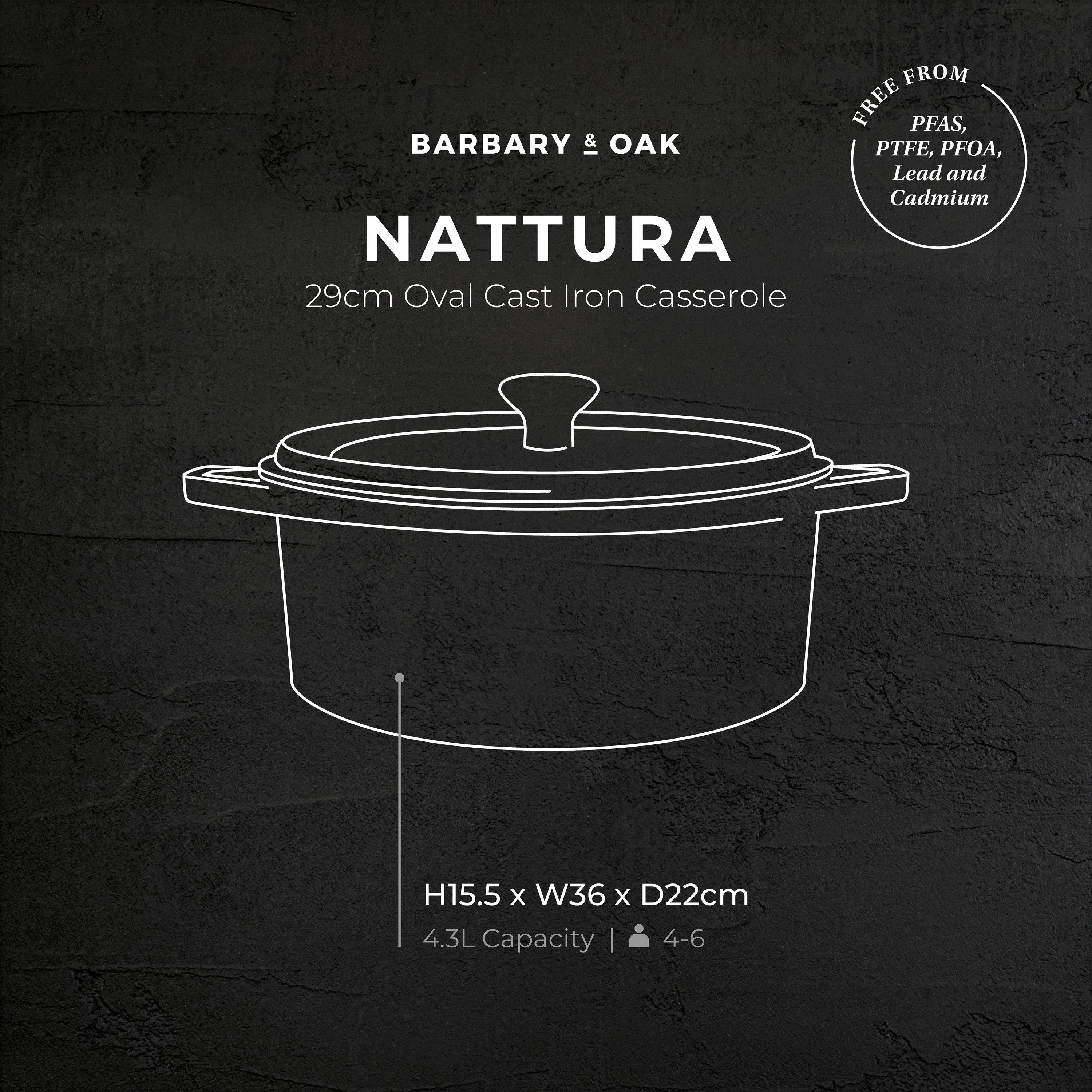 Beige - Barbary And Oak - Nattura 29cm Oval Cast Iron Casserole Cashmere - 6