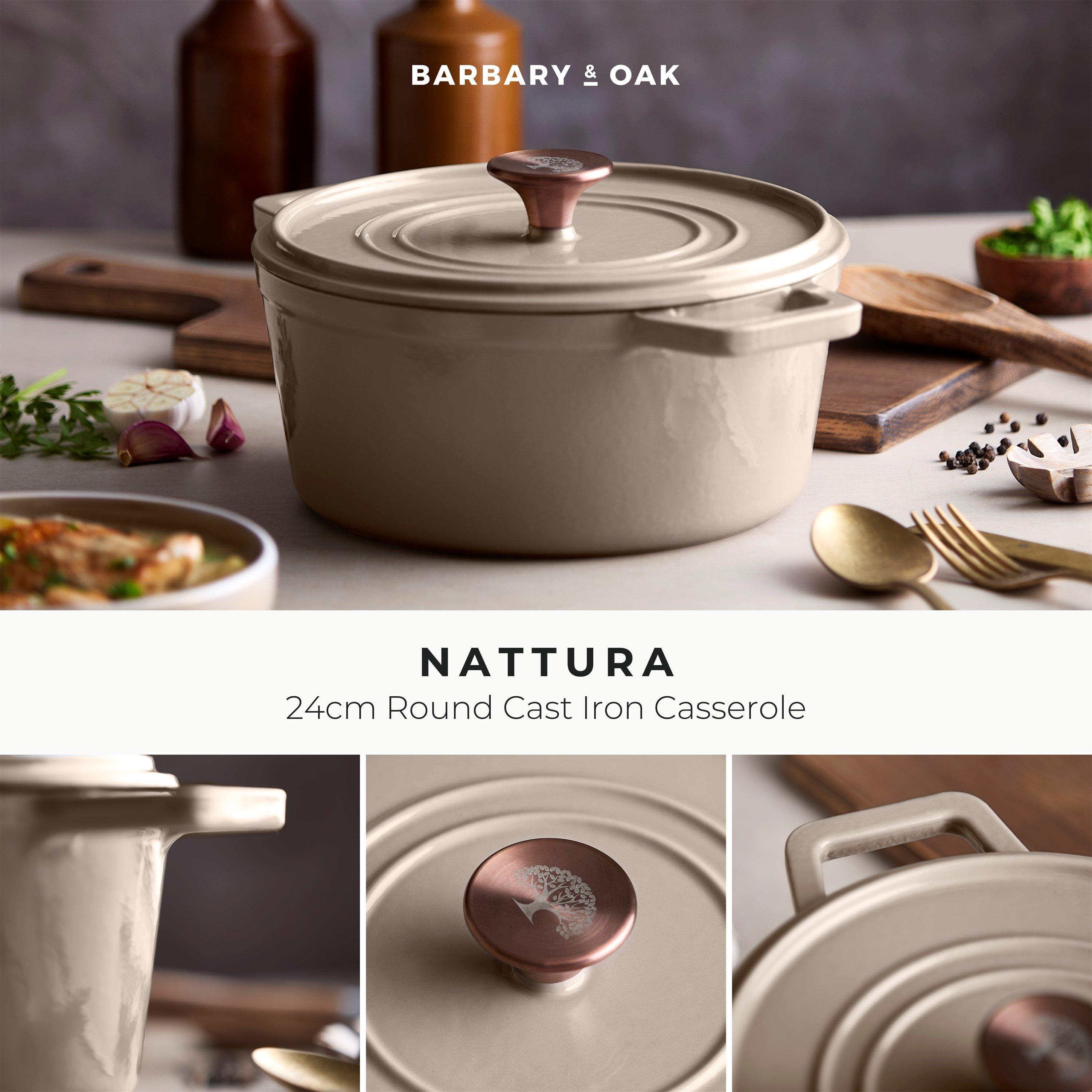 Beige - Barbary And Oak - Nattura 24cm Round Cast Iron Casserole Cashmere - 2