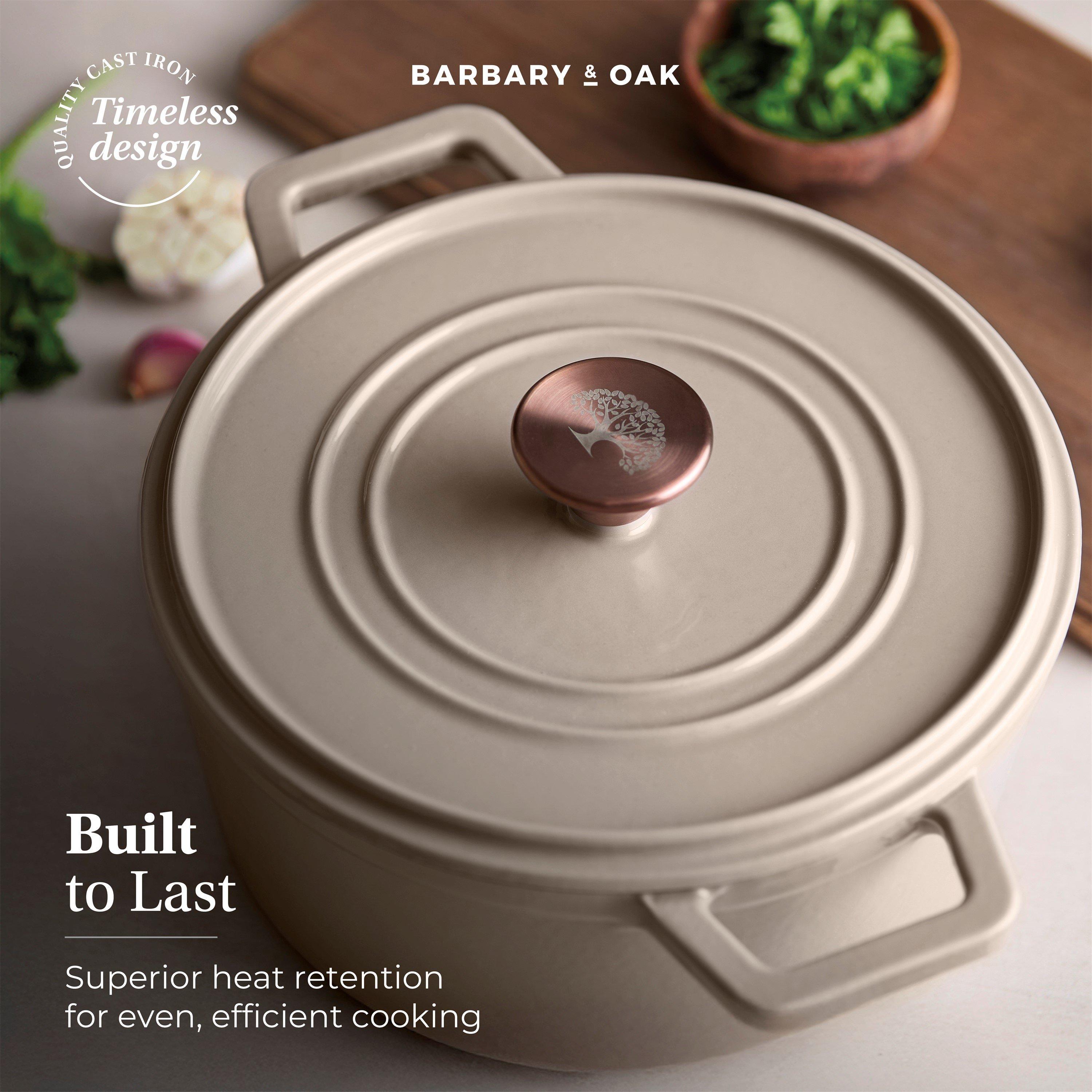 Beige - Barbary And Oak - Nattura 24cm Round Cast Iron Casserole Cashmere - 3