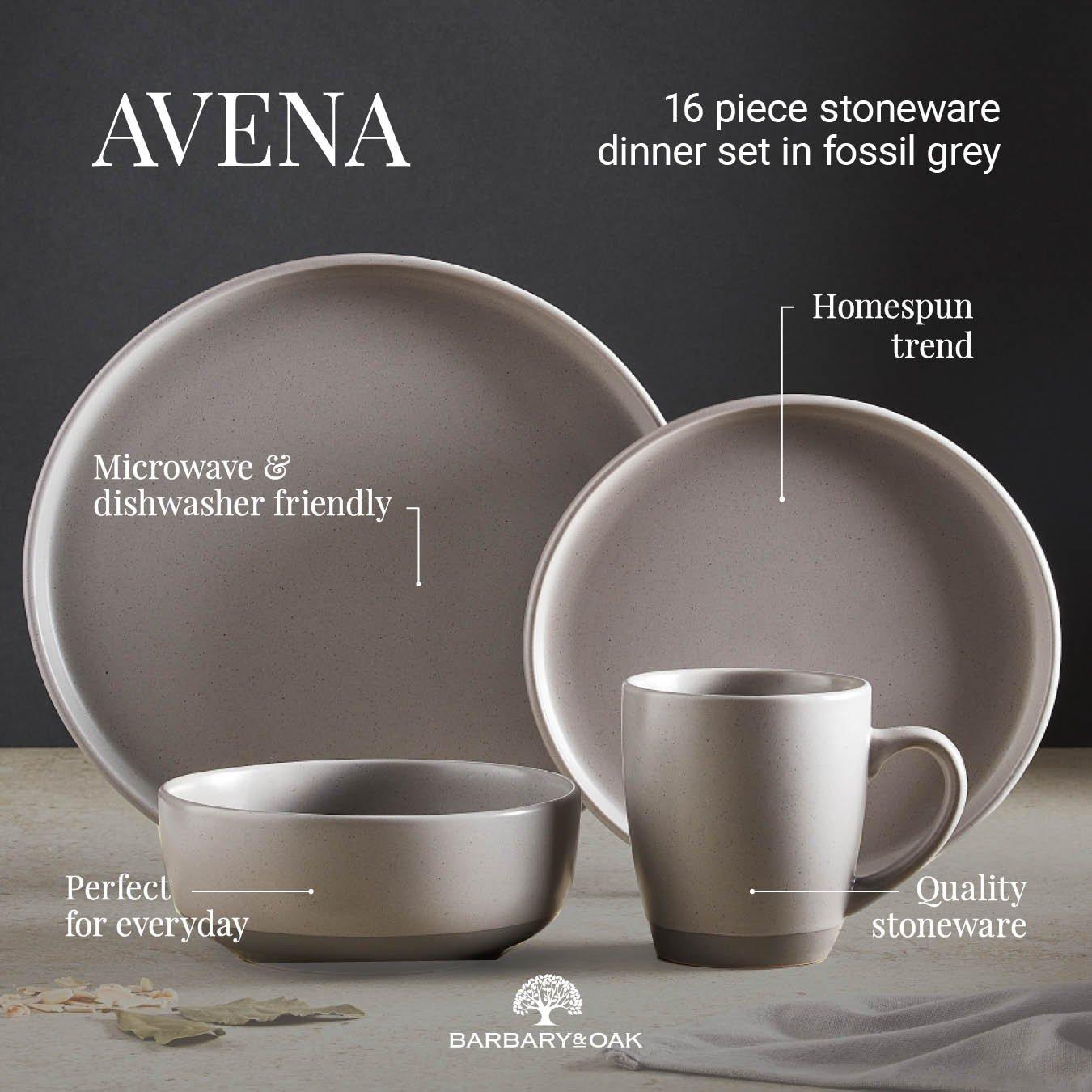 Grey - Barbary And Oak - Avena 16 Piece Dinnerware Set - 2