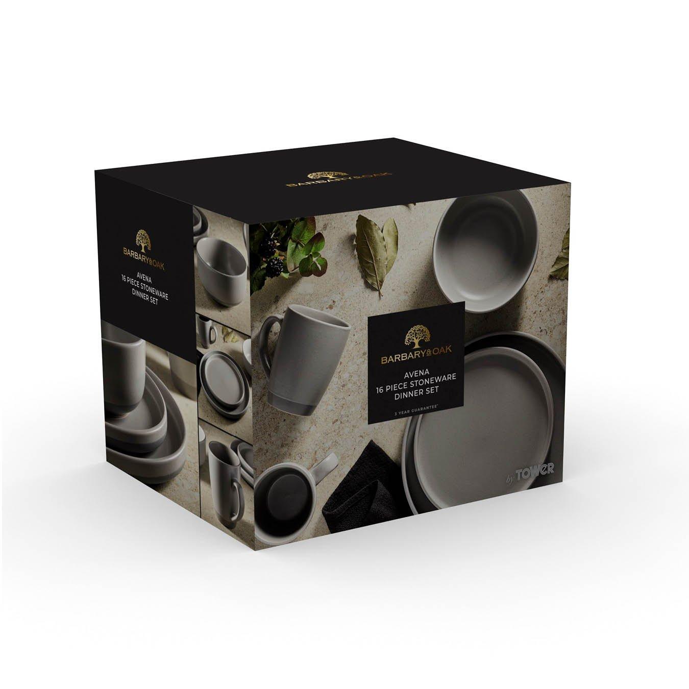 Grey - Barbary And Oak - Avena 16 Piece Dinnerware Set - 10