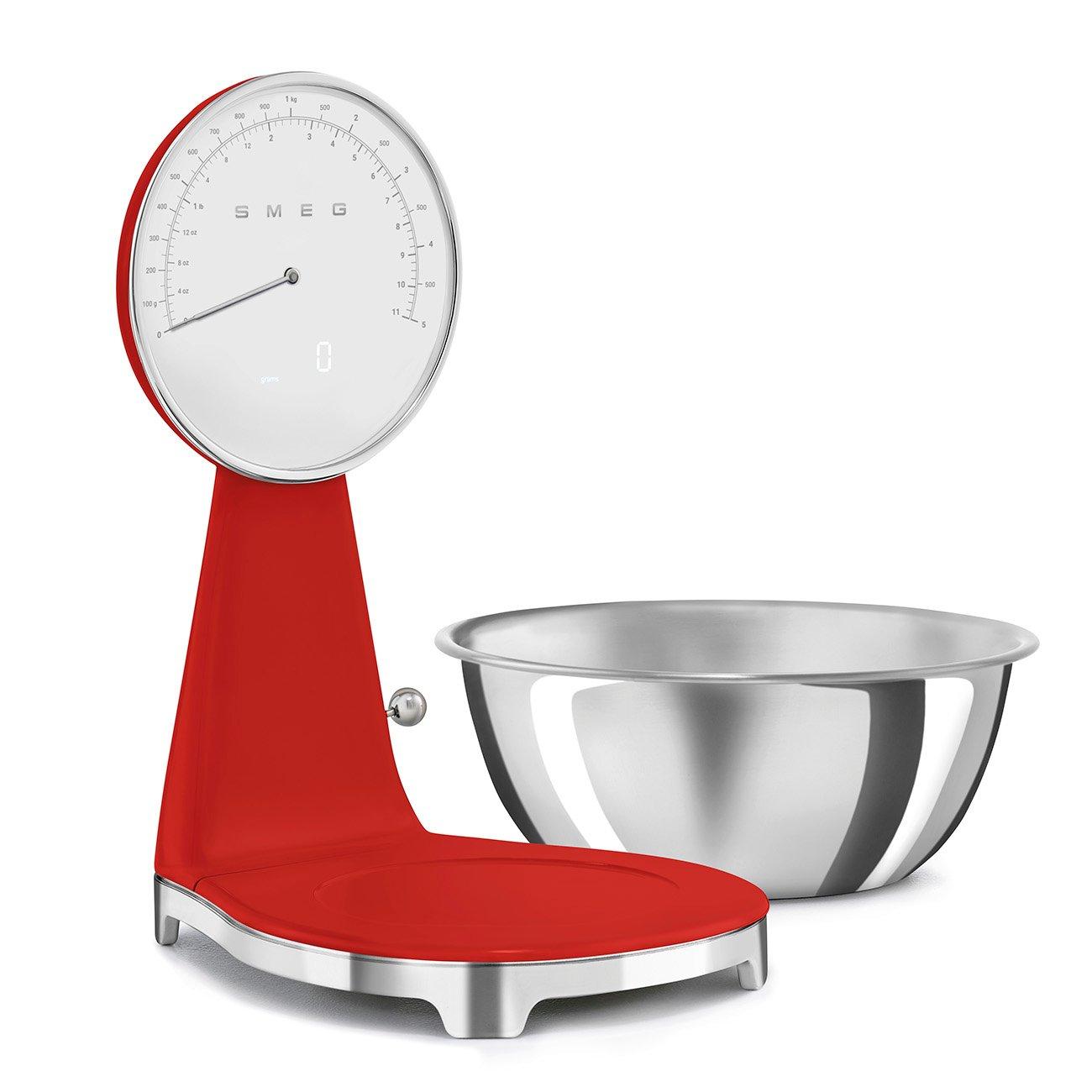 White - Smeg - Kitchen Scales in Red - 8
