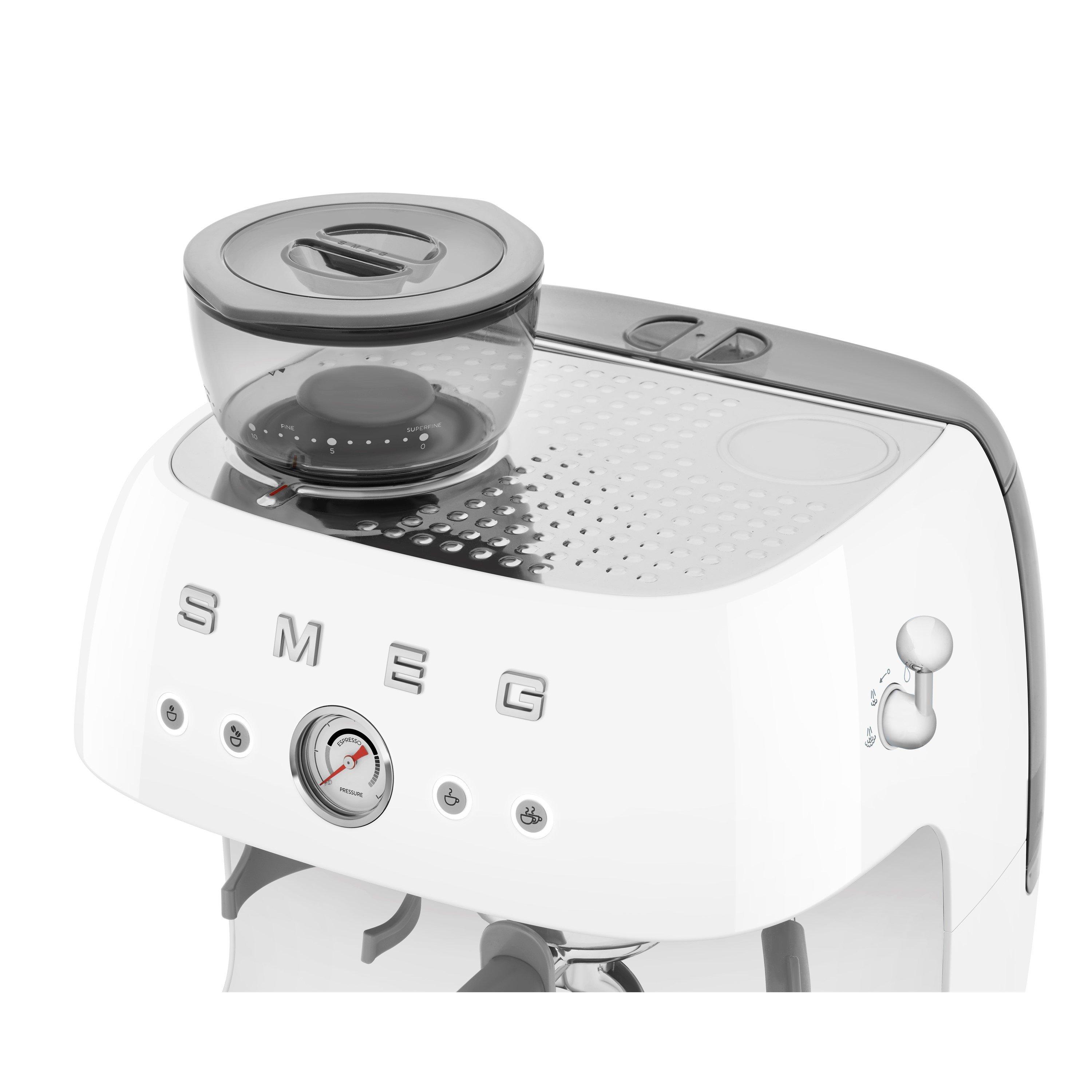 None - Smeg - Espresso Coffee Machine with Grinder in White - 5