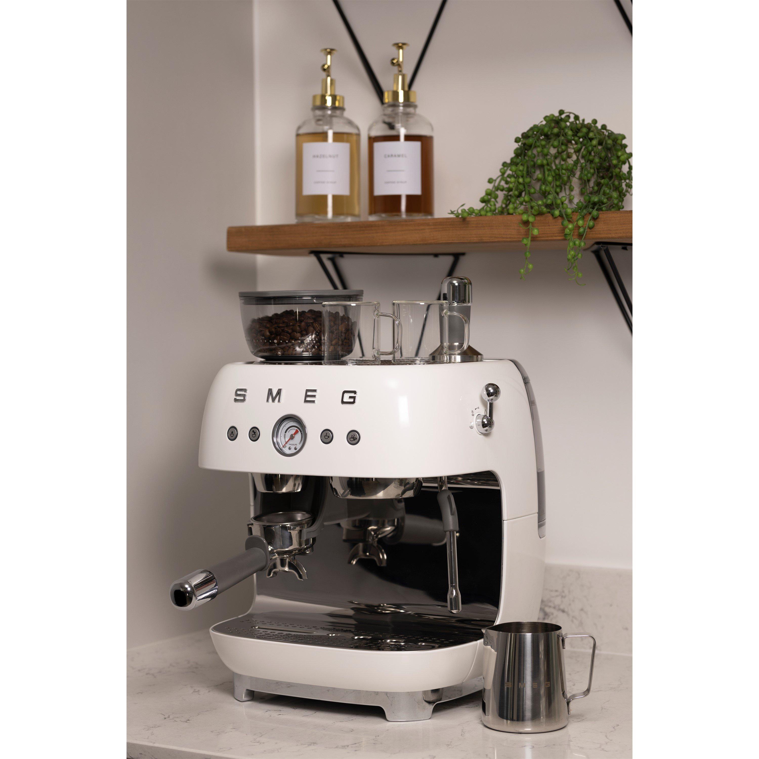 None - Smeg - Espresso Coffee Machine with Grinder in White - 8