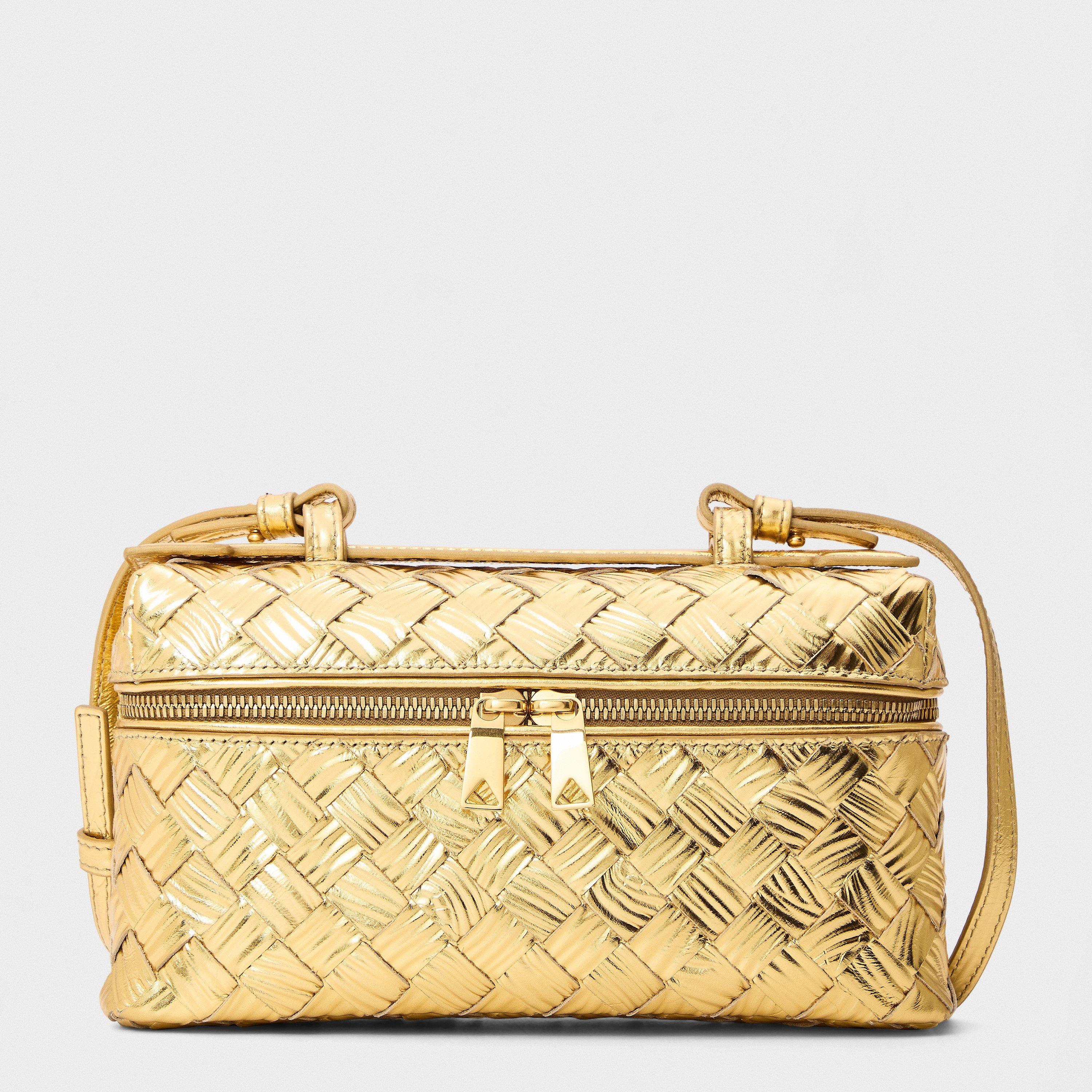 Bottega Veneta Women's BV Bang Mtlc Top Handle Bag - Gold