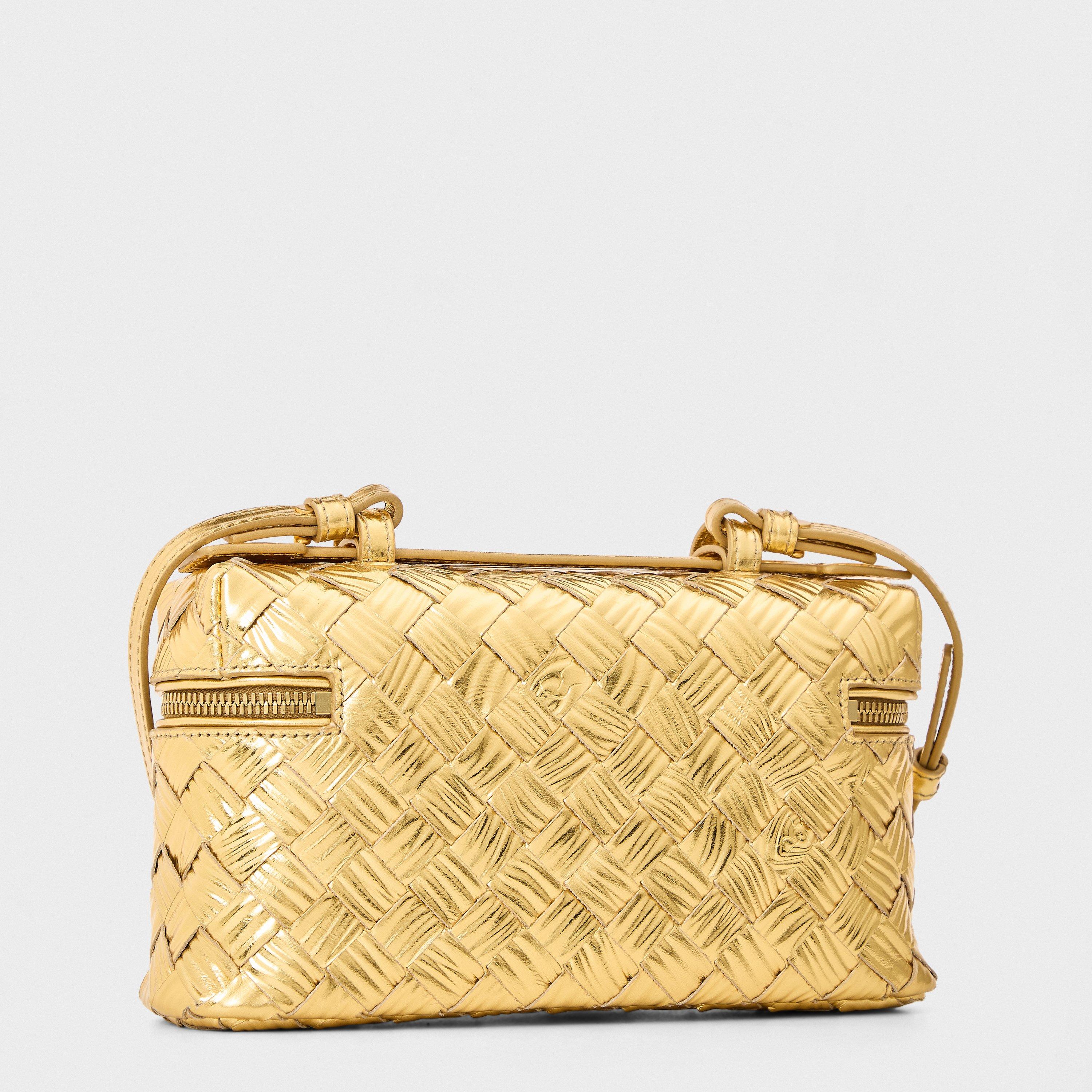 Gold - Bottega Veneta - Women's BV Bang Mtlc Top Handle Bag - 2