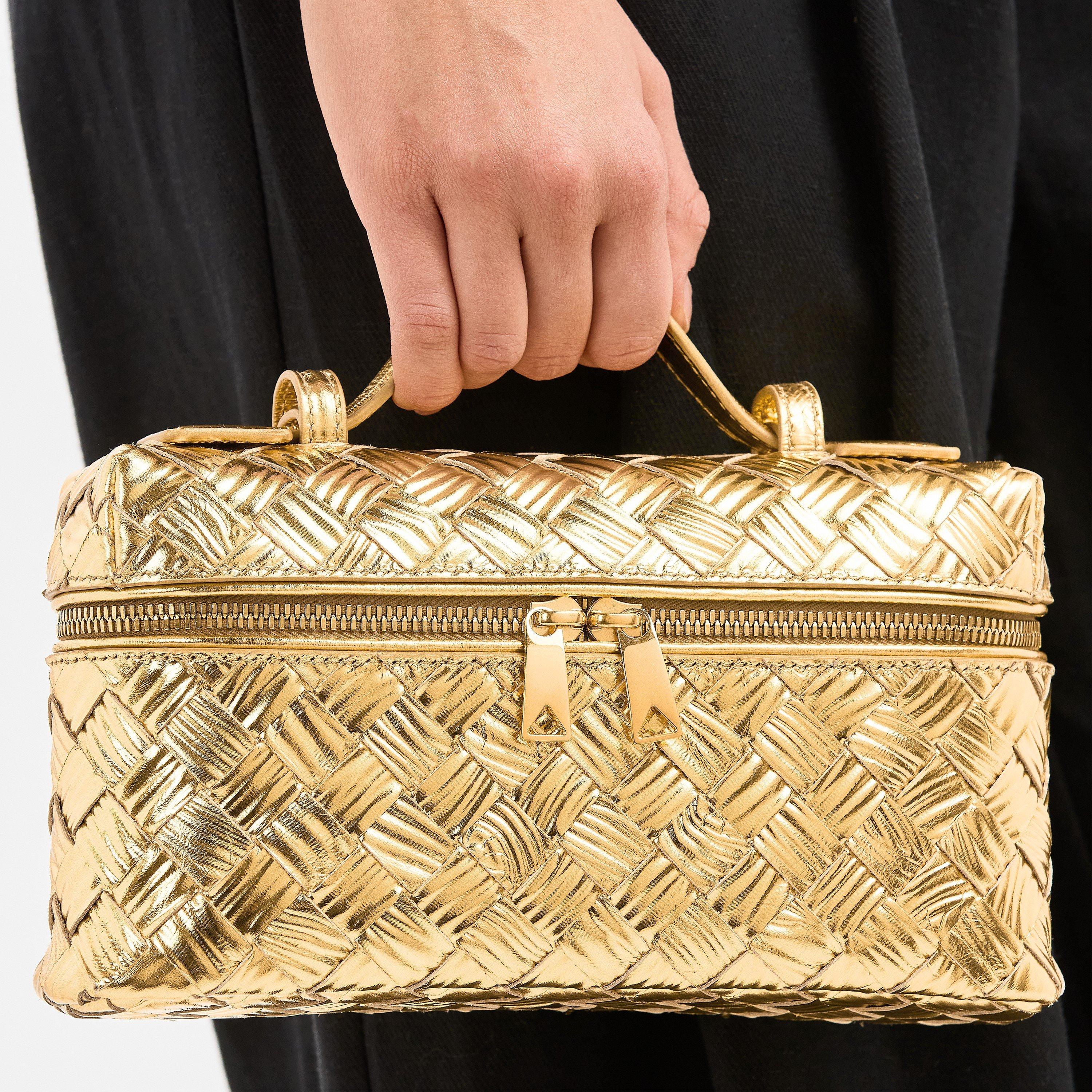 Gold - Bottega Veneta - Women's BV Bang Mtlc Top Handle Bag - 3