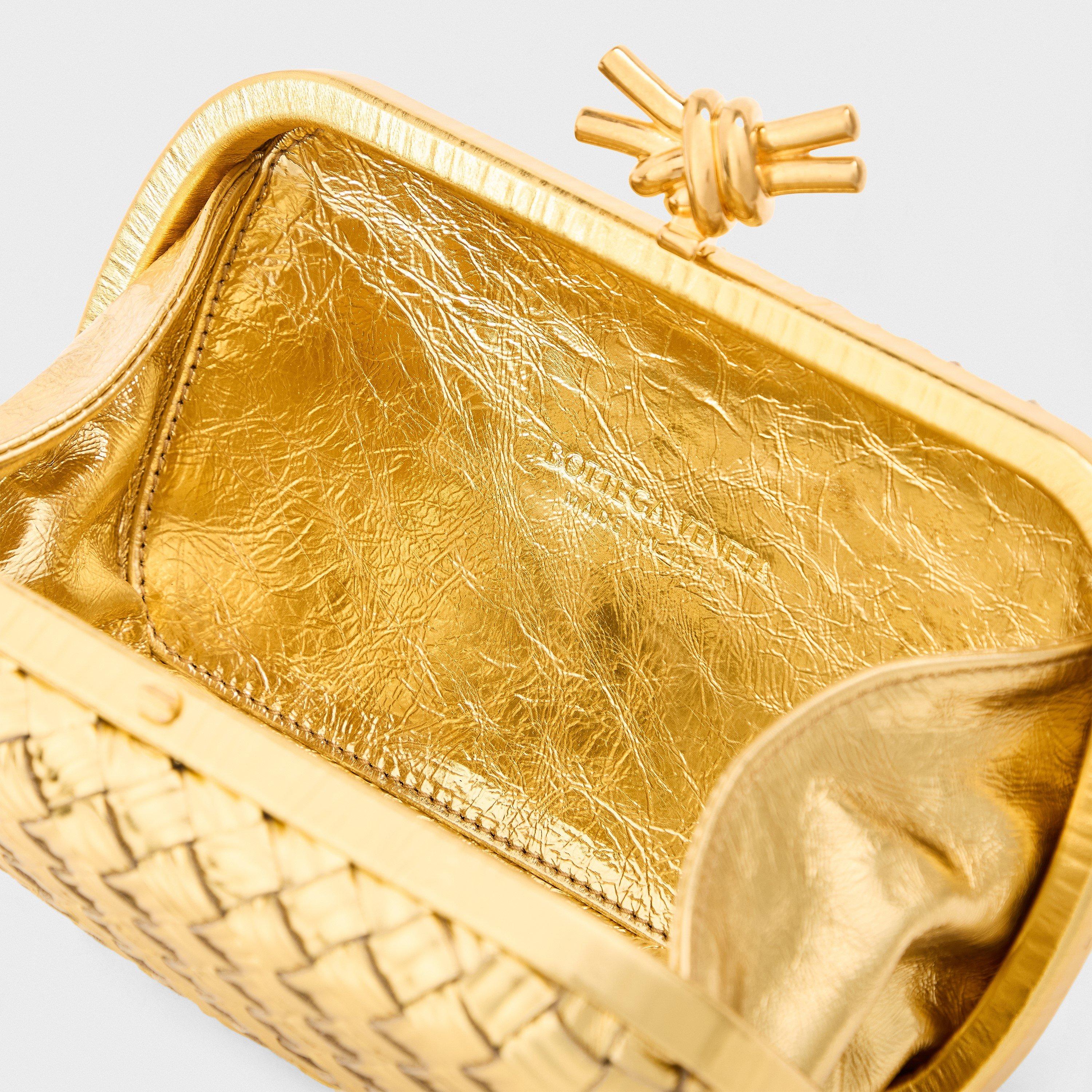 Gold - Bottega Veneta - Women's BV Knot Metallic Clutch Bag - 5