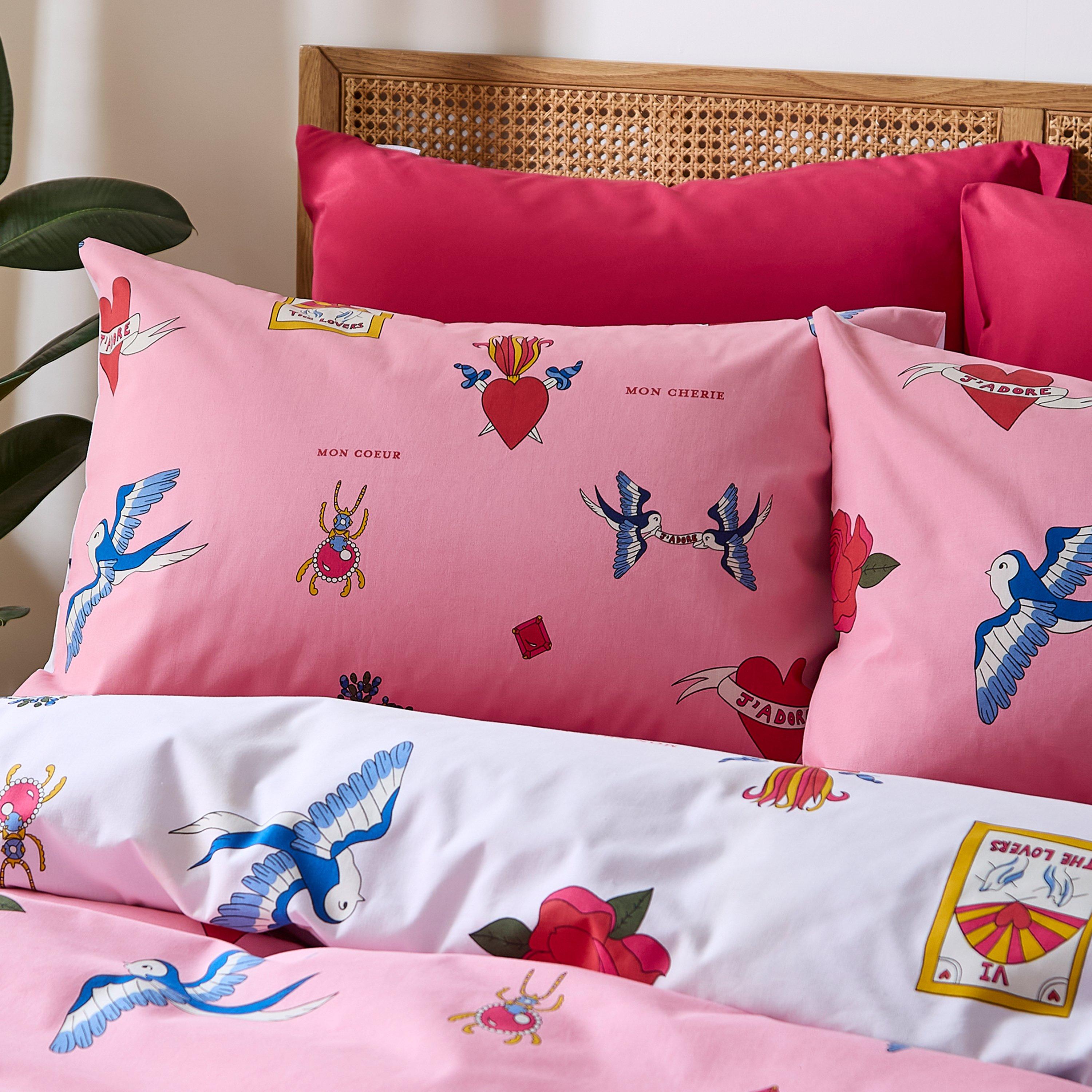 Pink - Their Nibs - Mon Coeur Cotton Reversible Duvet Cover Set - 3