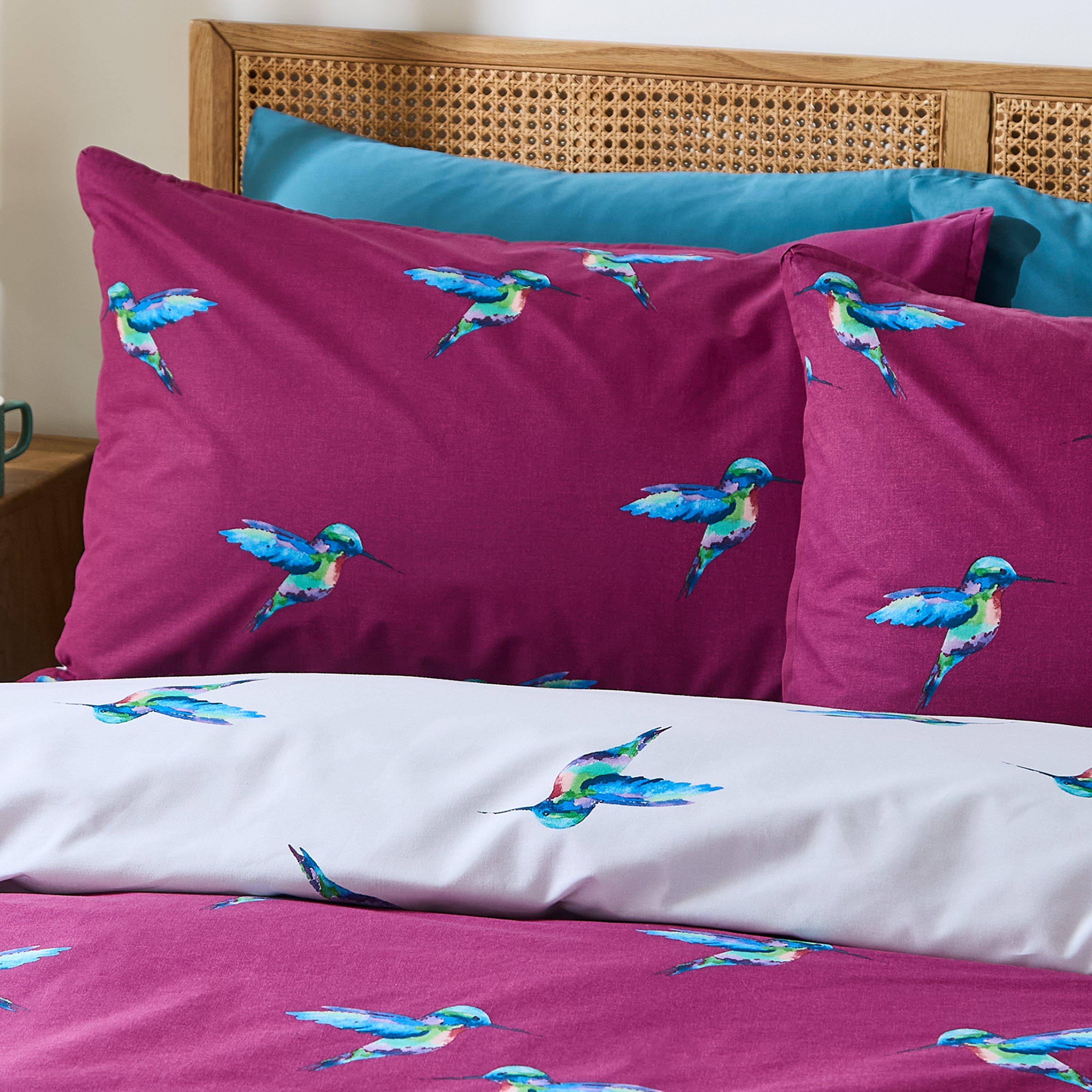 Plum - Their Nibs - Hummingbird Cotton Reversible Duvet Cover Set - 3