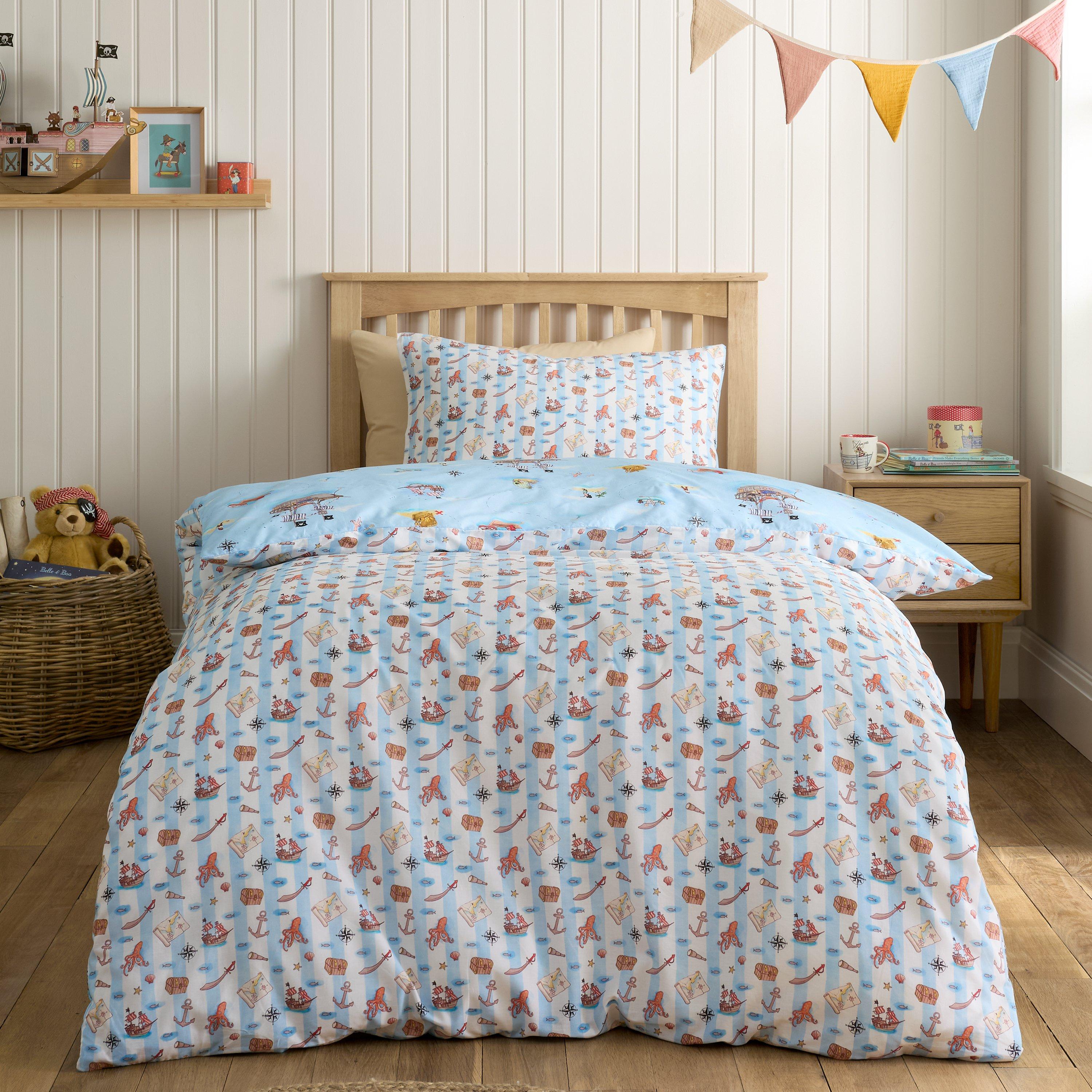 Blue - Belle & Boo - Pirates Reversible Cotton Duvet Cover Set - 2