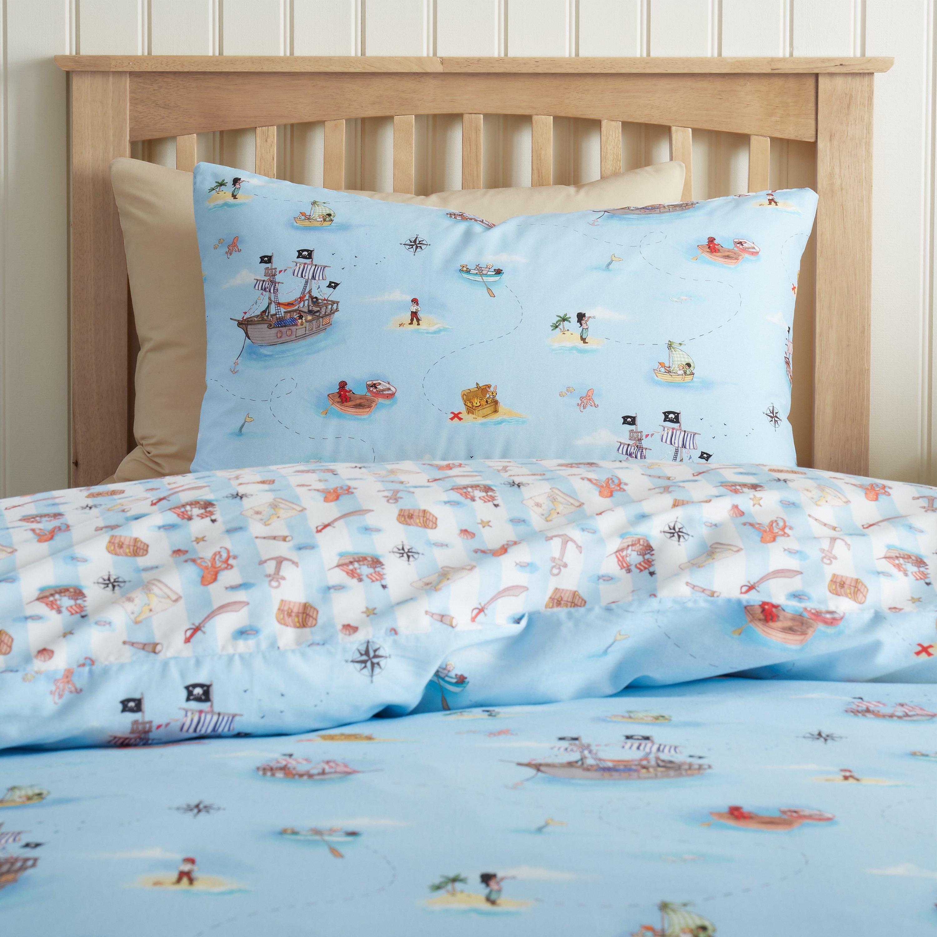 Blue - Belle & Boo - Pirates Reversible Cotton Duvet Cover Set - 3
