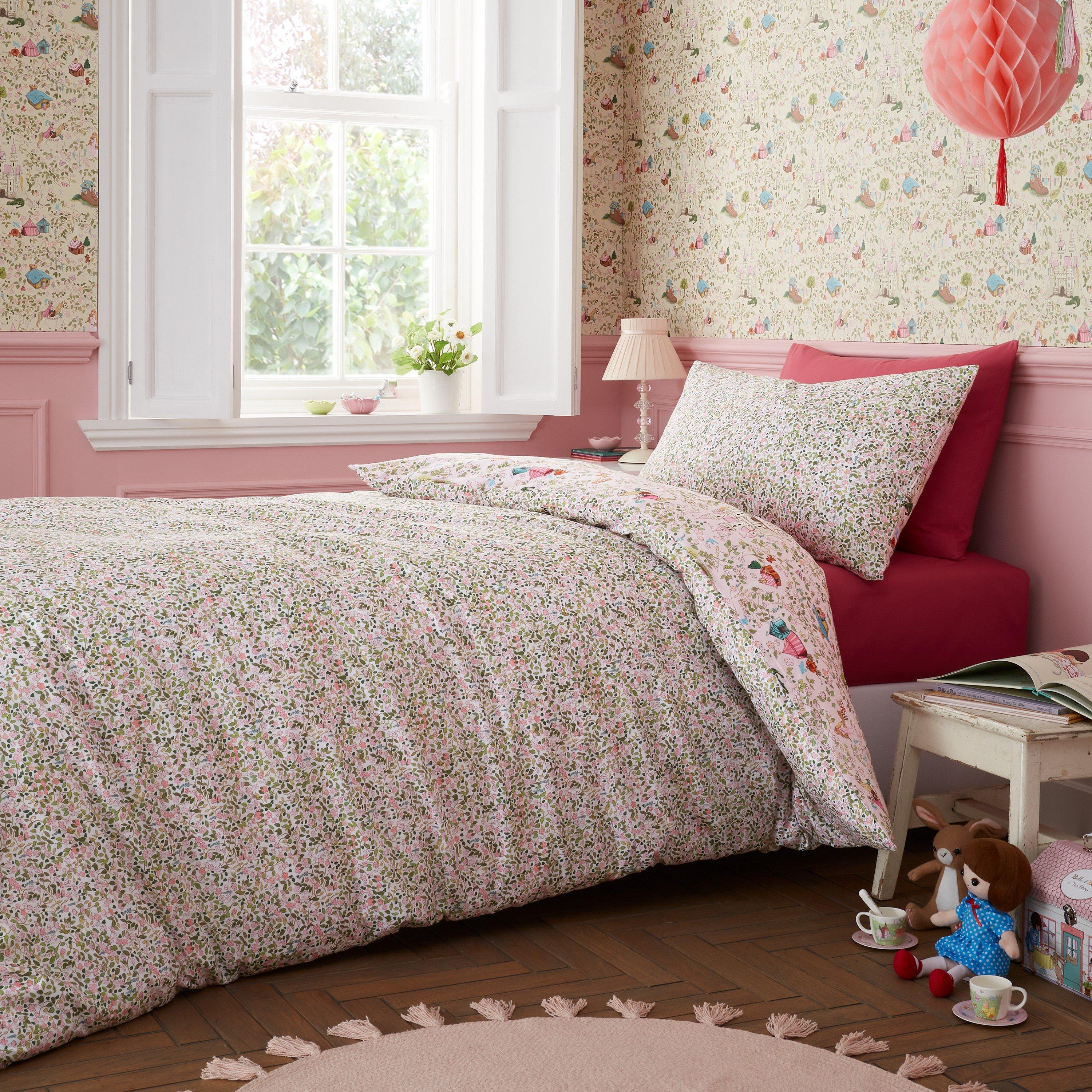 Pink - Belle & Boo - Fairytale Reversible Cotton Duvet Cover Set - 2