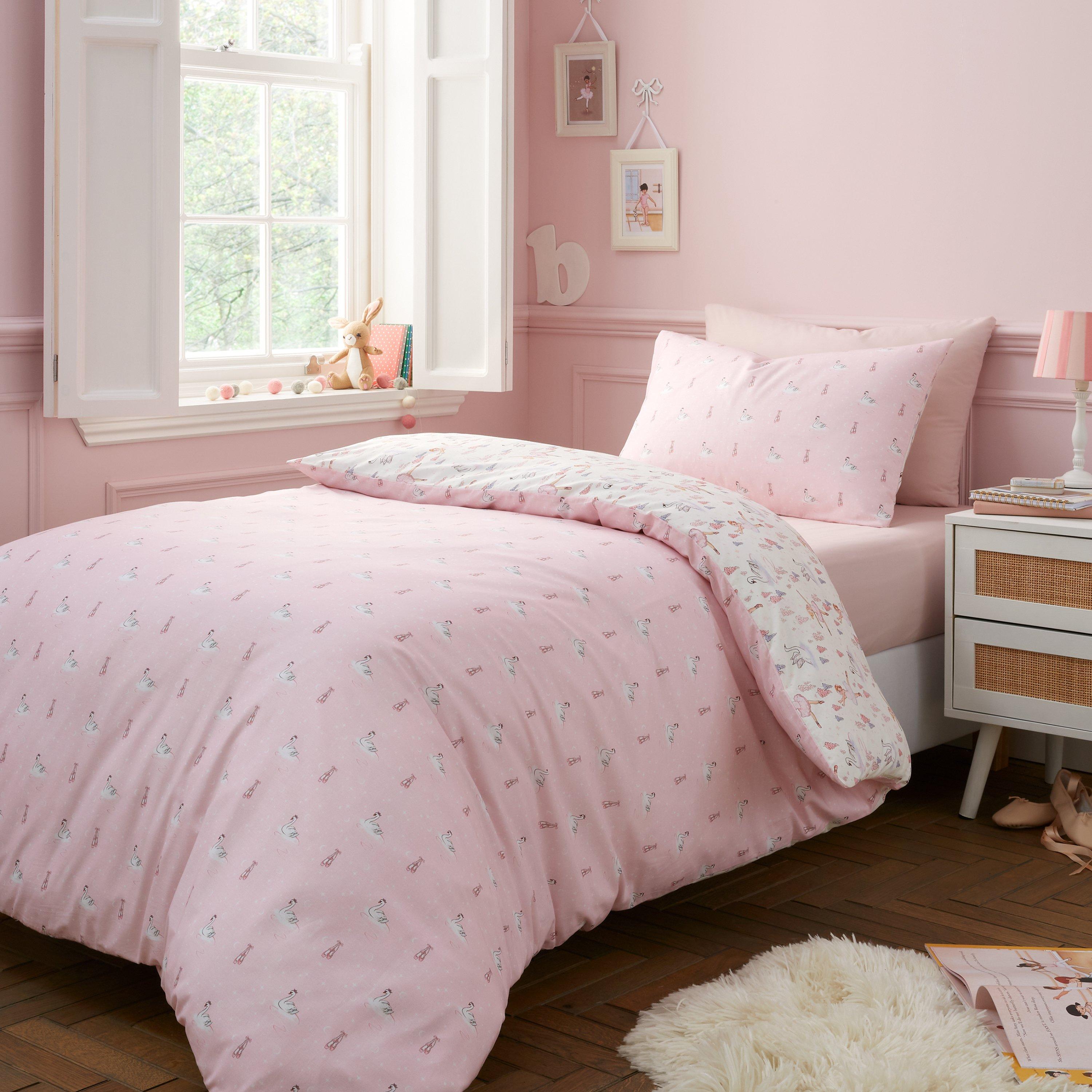 Pink - Belle & Boo - Ballerina Reversible Cotton Duvet Cover Set - 2