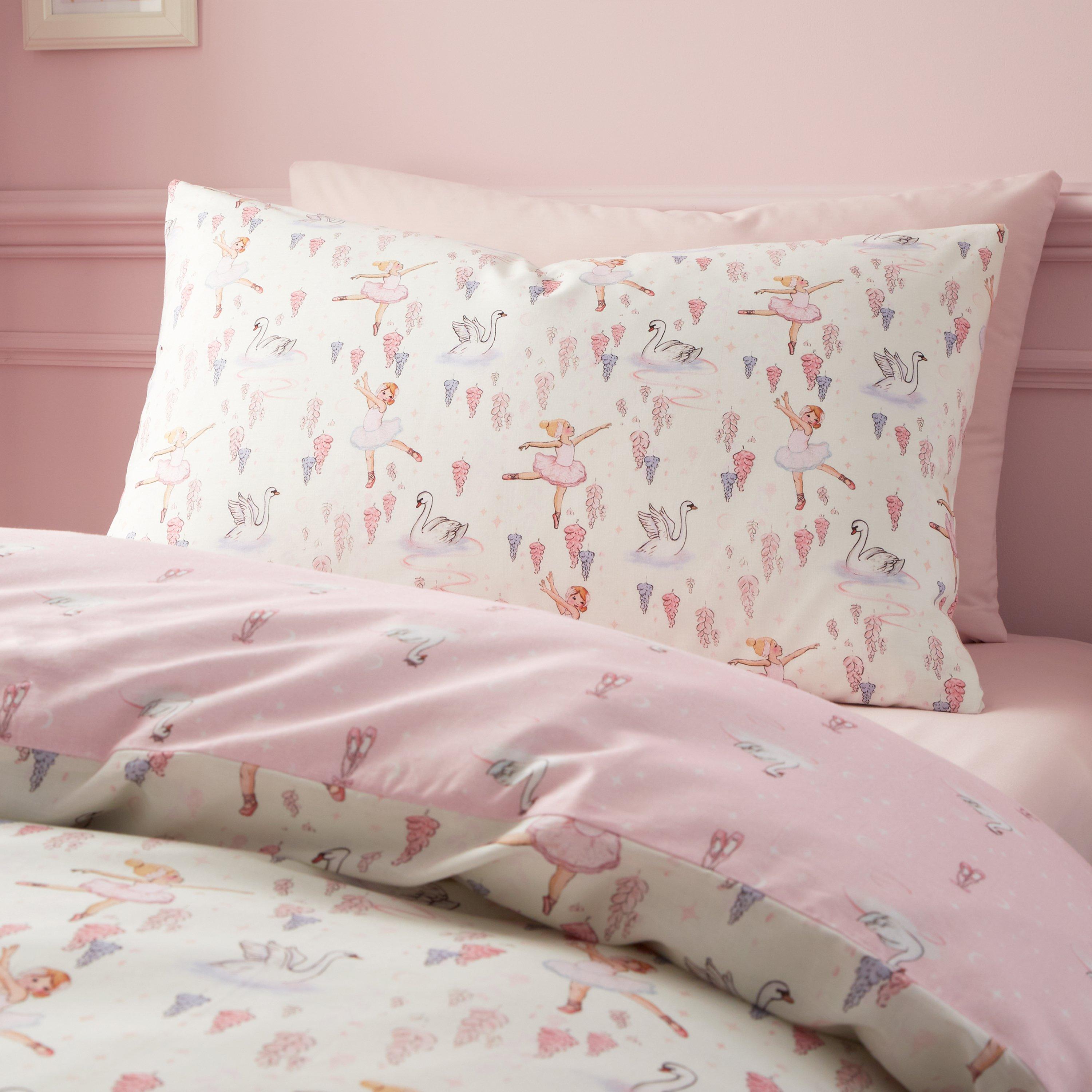 Pink - Belle & Boo - Ballerina Reversible Cotton Duvet Cover Set - 3