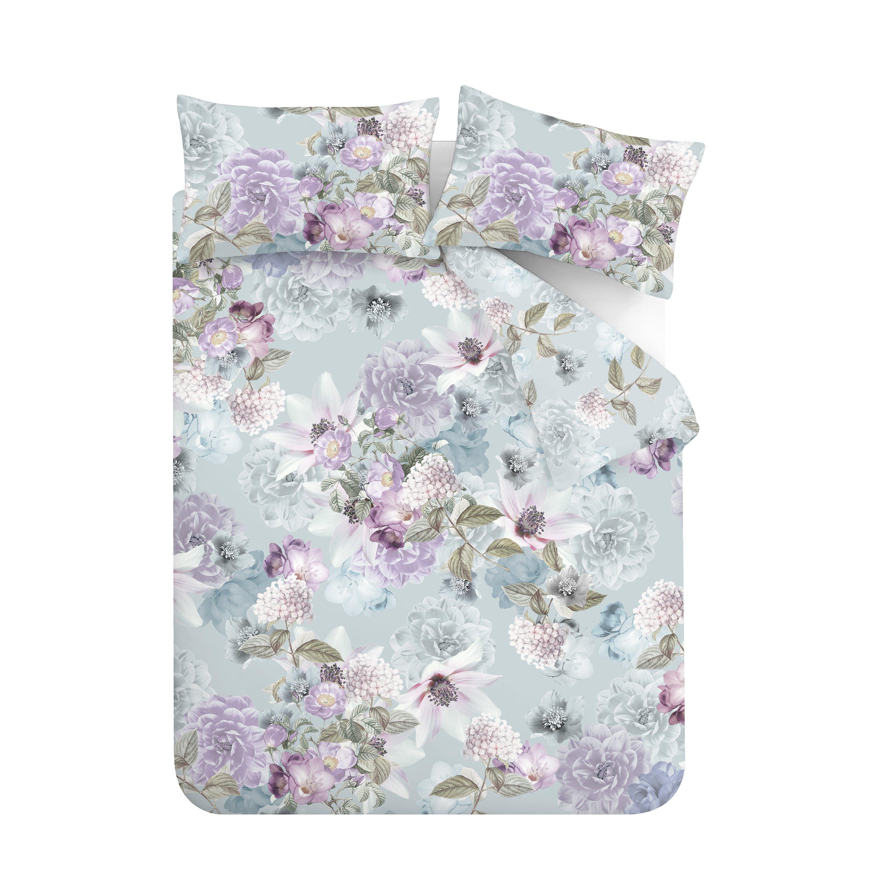 Blue - RHS by Catherine Lansfield - Floral Serenity So Soft Duvet Cover Set - 6