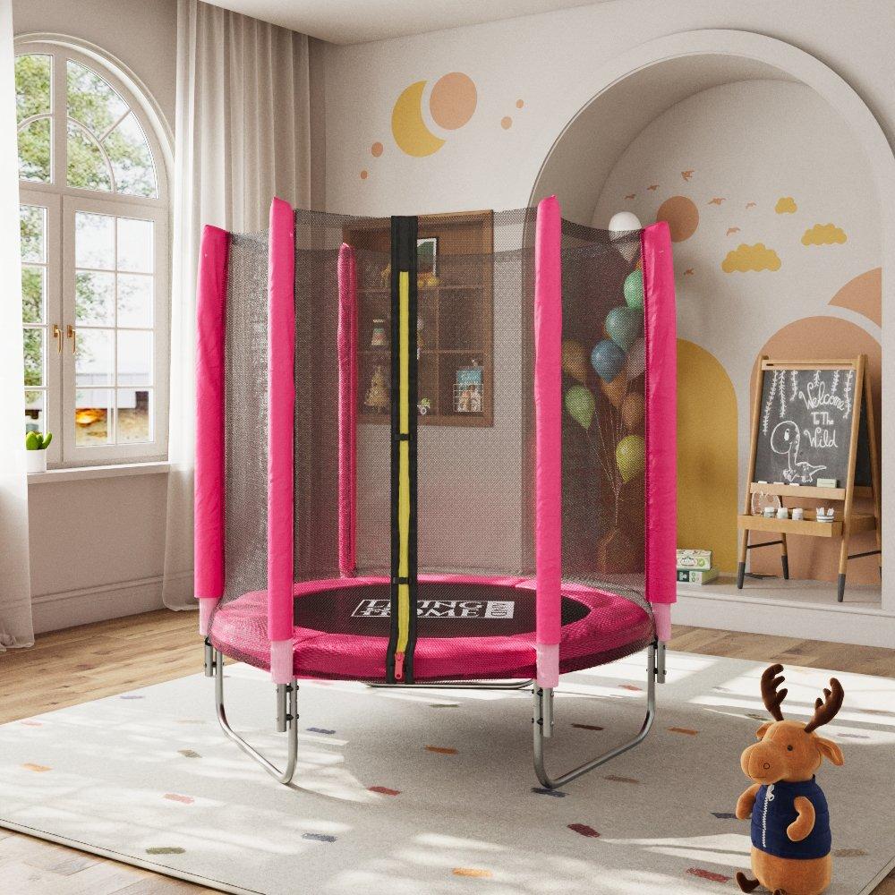 Red - LIFE IDEAS SPORT - Outdoor Trampoline with Safety Enclosure - 2