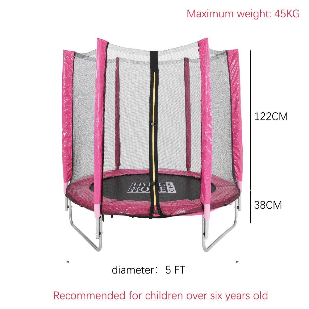 Red - LIFE IDEAS SPORT - Outdoor Trampoline with Safety Enclosure - 3