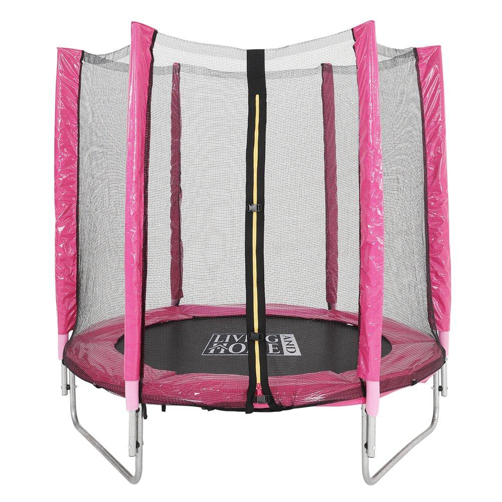 Red - LIFE IDEAS SPORT - Outdoor Trampoline with Safety Enclosure - 4