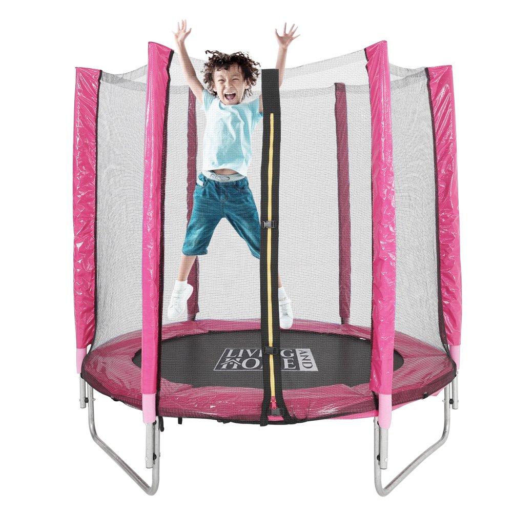 Red - LIFE IDEAS SPORT - Outdoor Trampoline with Safety Enclosure - 5