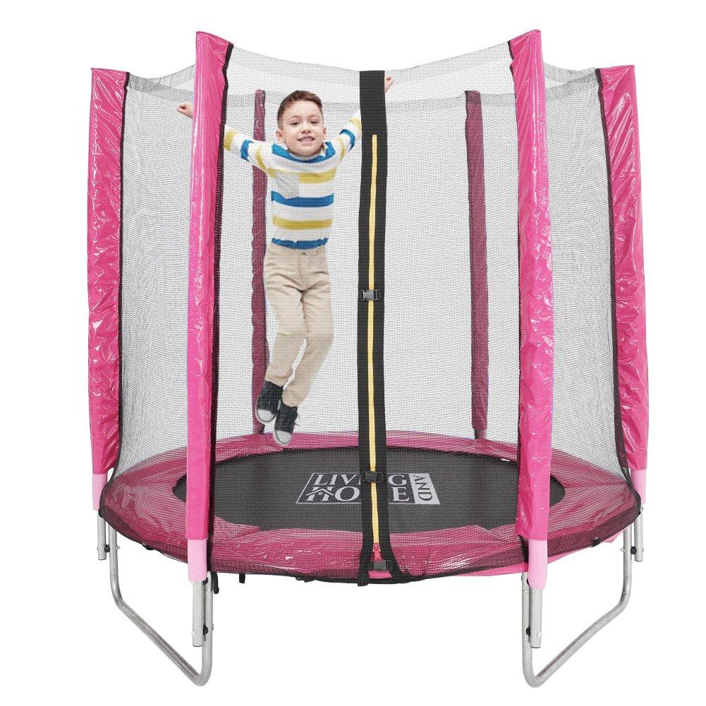 Red - LIFE IDEAS SPORT - Outdoor Trampoline with Safety Enclosure - 6