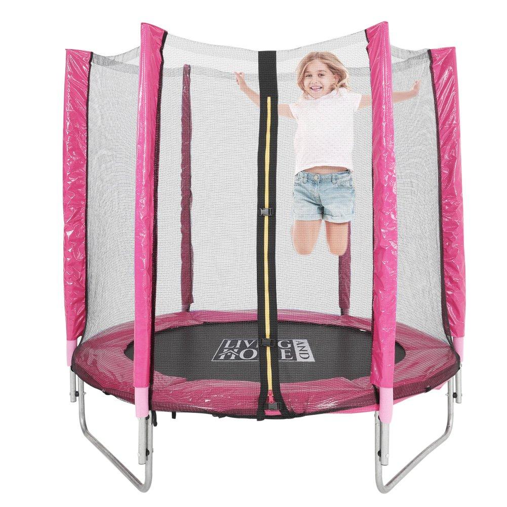 Red - LIFE IDEAS SPORT - Outdoor Trampoline with Safety Enclosure - 7