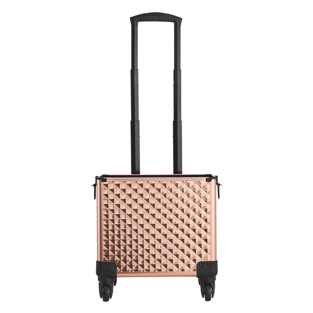 Rose Gold - SHEONLY - 3 in 1 Portable Cosmetic Makeup Train Case - 4