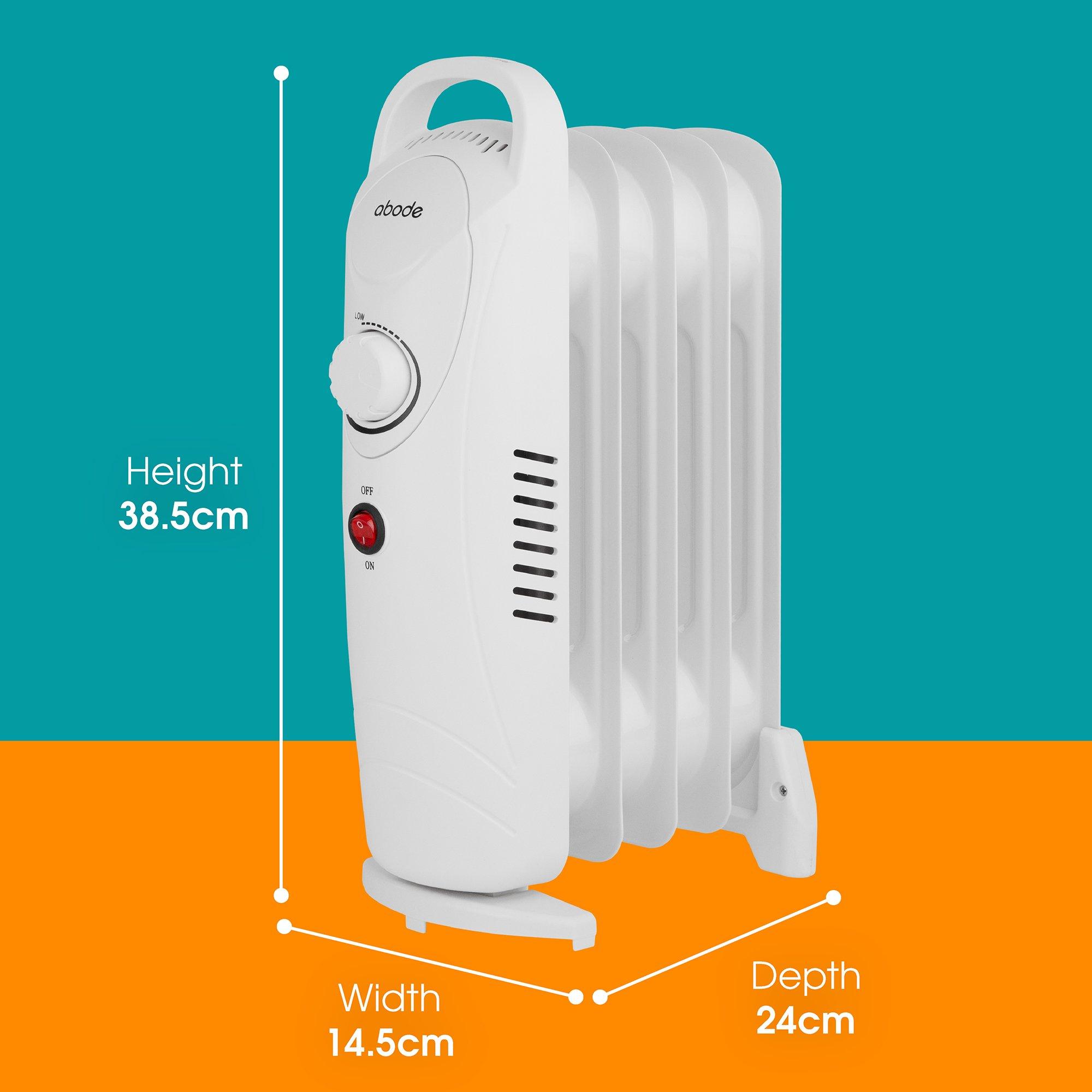 White - Abode - AOFR5001 5 Fin Oil Filled Radiator in White - 2