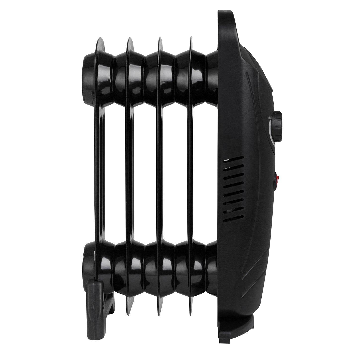 Black - Abode - AOFR5001B 5 Fin Oil Filled Radiator in Black - 6