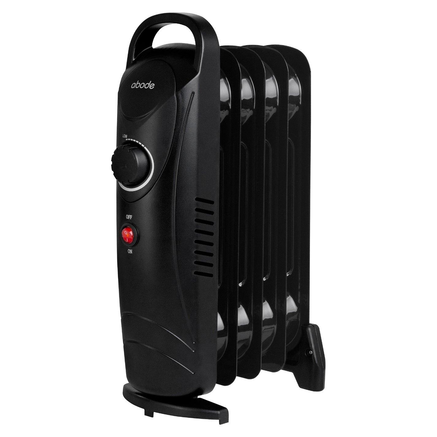 Black - Abode - AOFR5001B 5 Fin Oil Filled Radiator in Black - 7