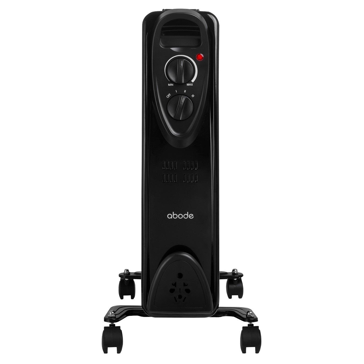 Black - Abode - AOFR9003B 2kW 9 Fin Oil Filled Radiator in Black - 5