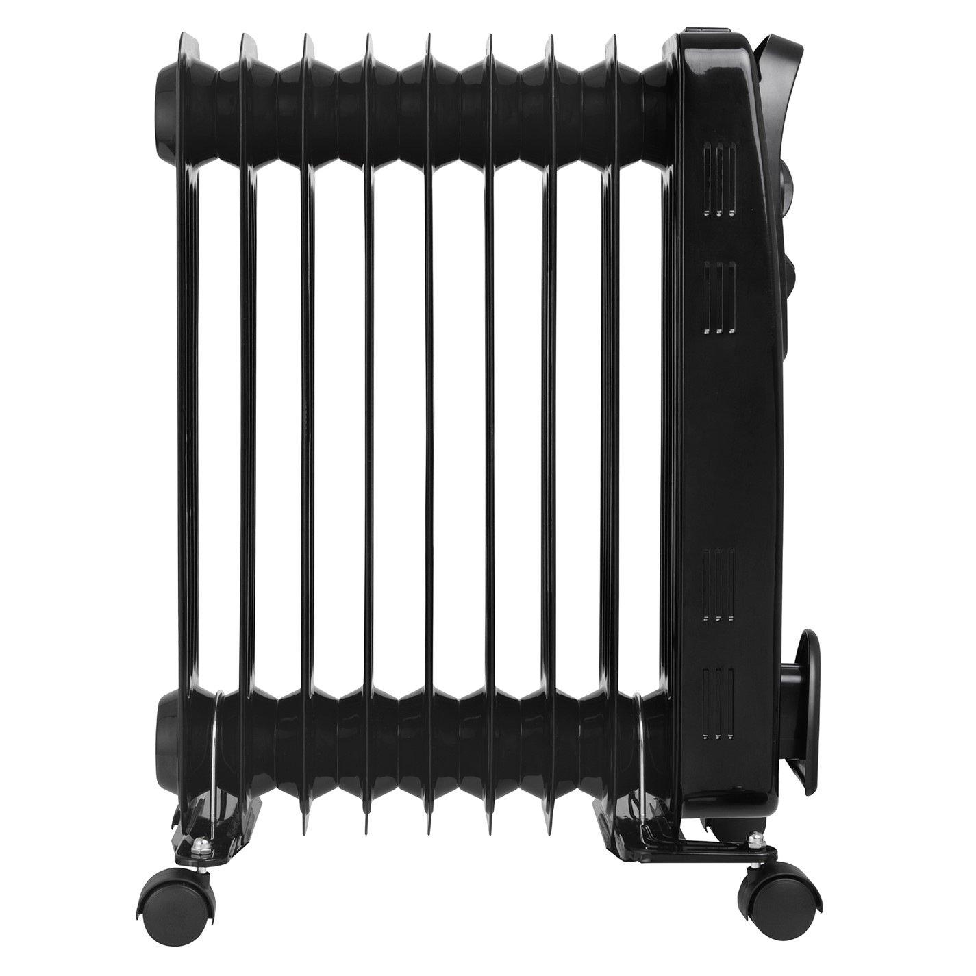 Black - Abode - AOFR9003B 2kW 9 Fin Oil Filled Radiator in Black - 6