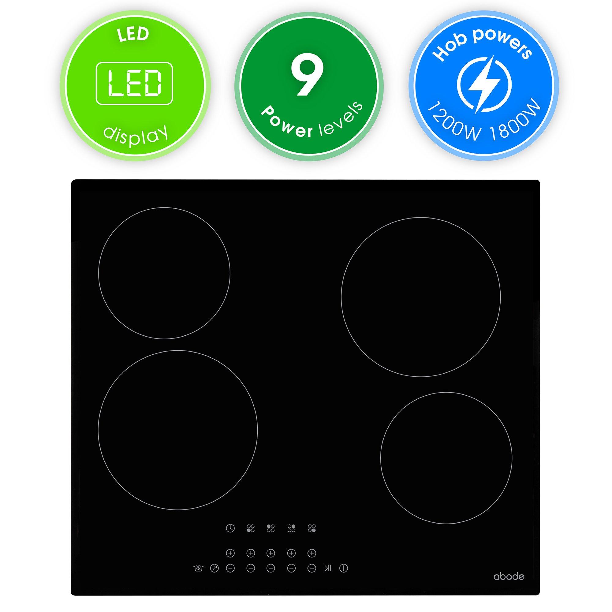 Black - Abode - A60EH301B 60cm 4 Zone Electric Hob in Black - 3