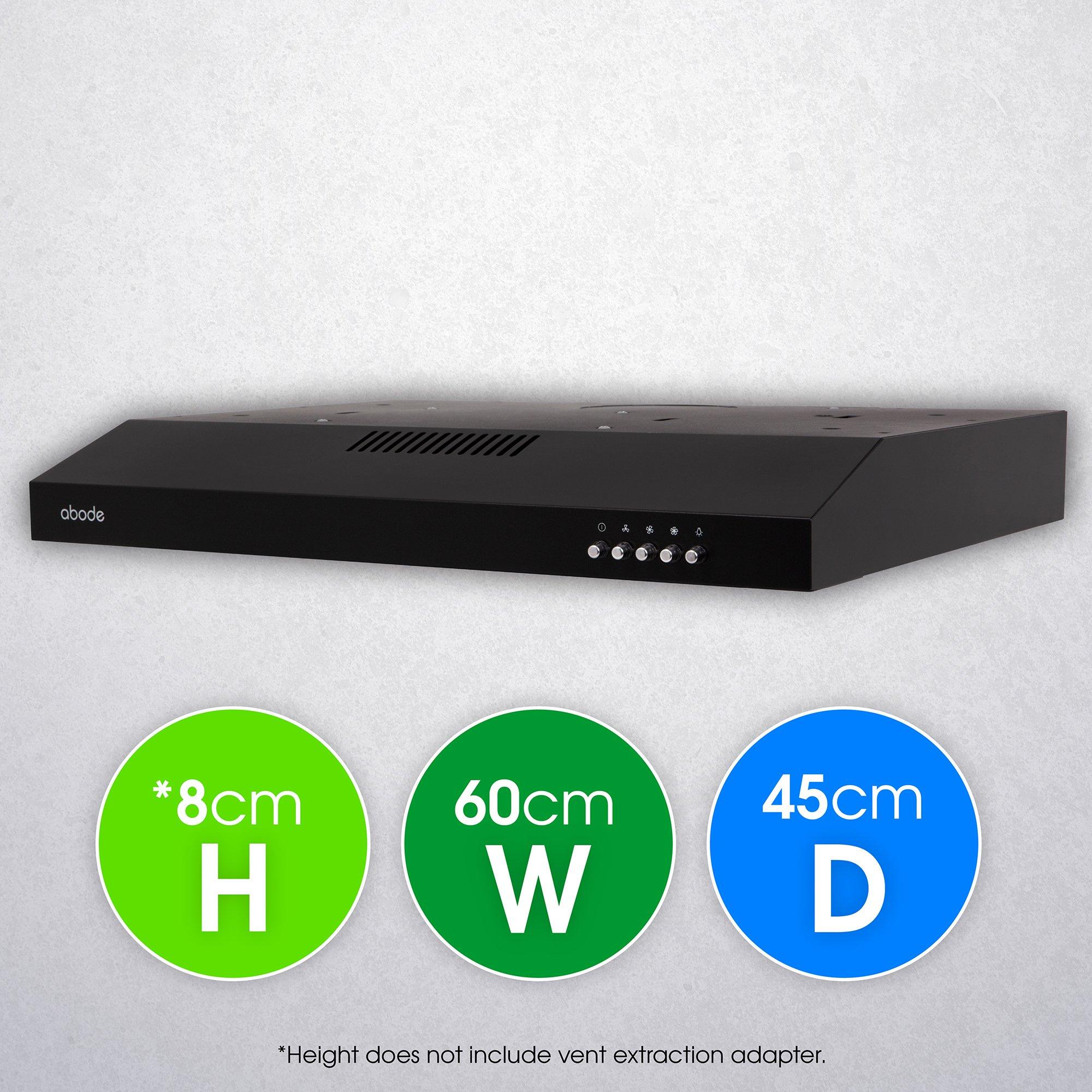 Black - Abode - A60VSRCH0B1B 60cm Manual Visor Cooker Hood - Black - 2