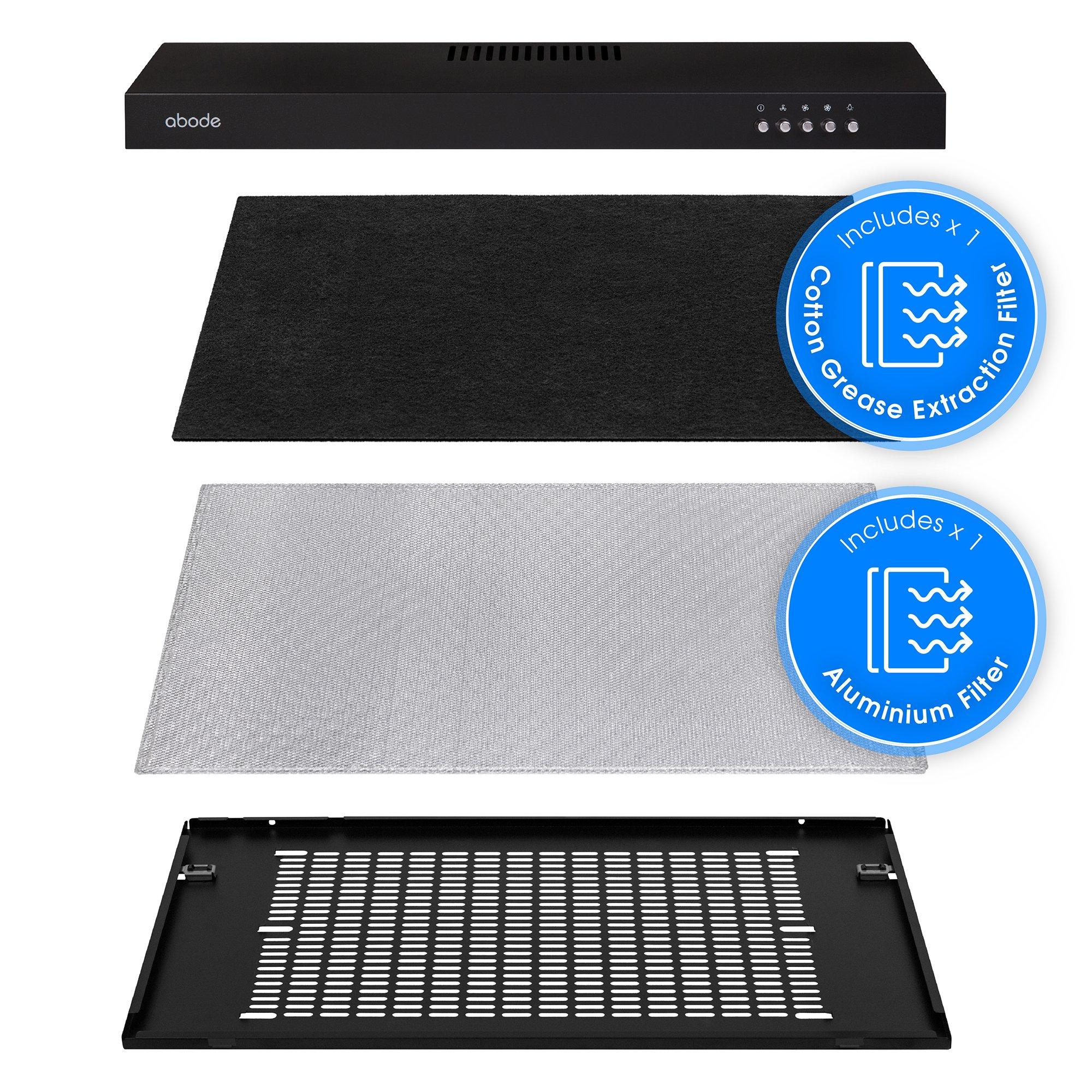 Black - Abode - A60VSRCH0B1B 60cm Manual Visor Cooker Hood - Black - 7