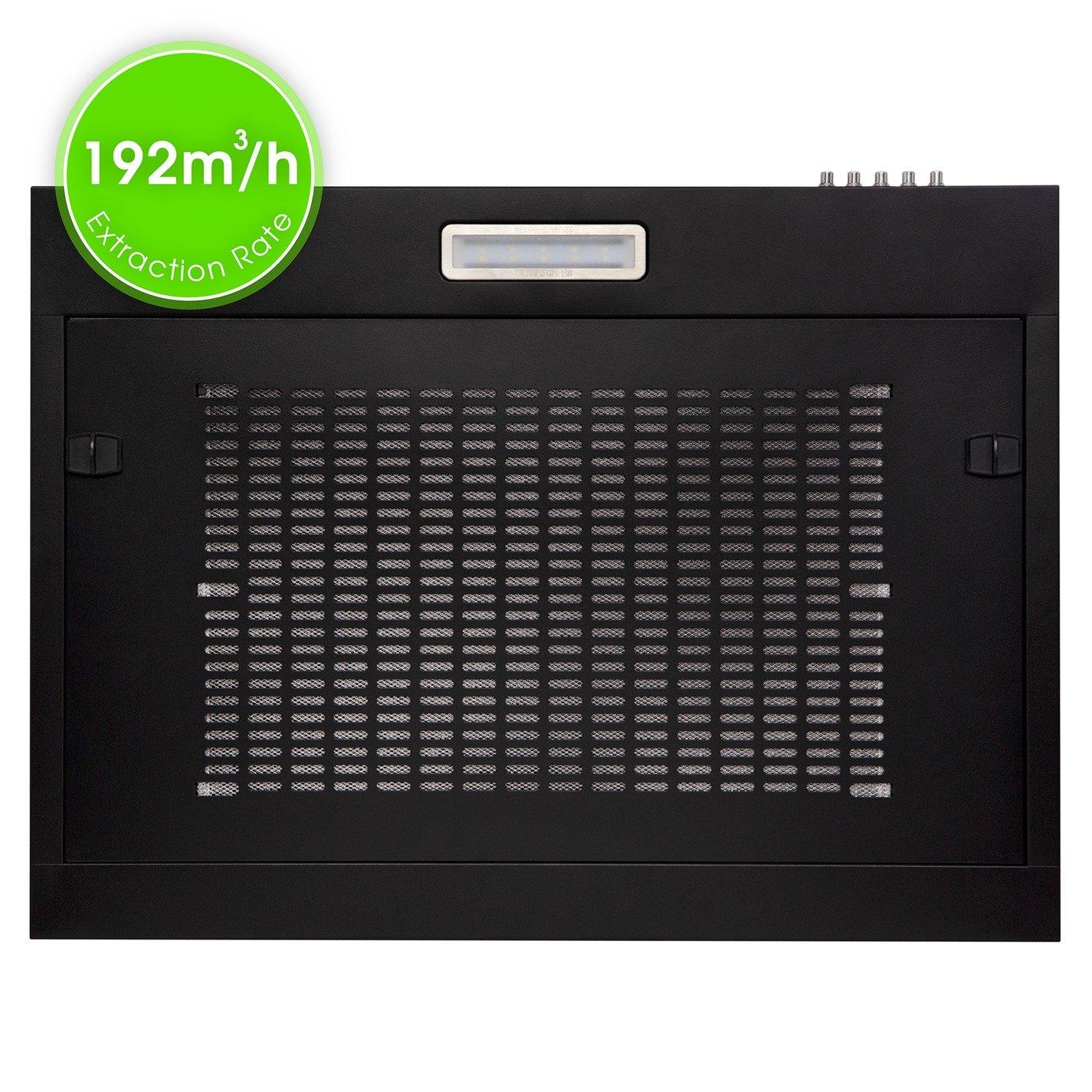 Black - Abode - A60VSRCH0B1B 60cm Manual Visor Cooker Hood - Black - 9